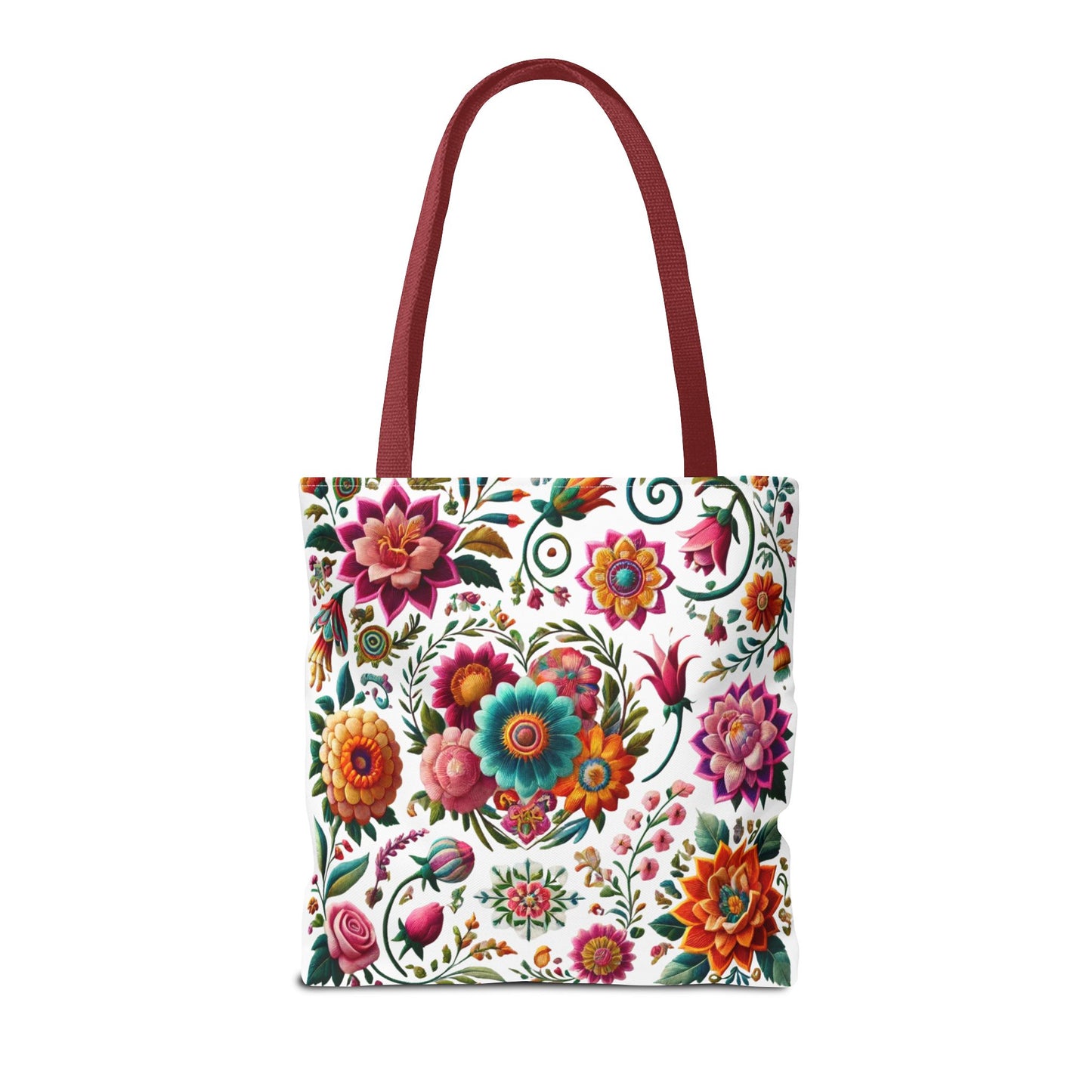 Vibrant Blooms Floral Embroidered-Style Tote Bag ๐ธ ๐ฟ