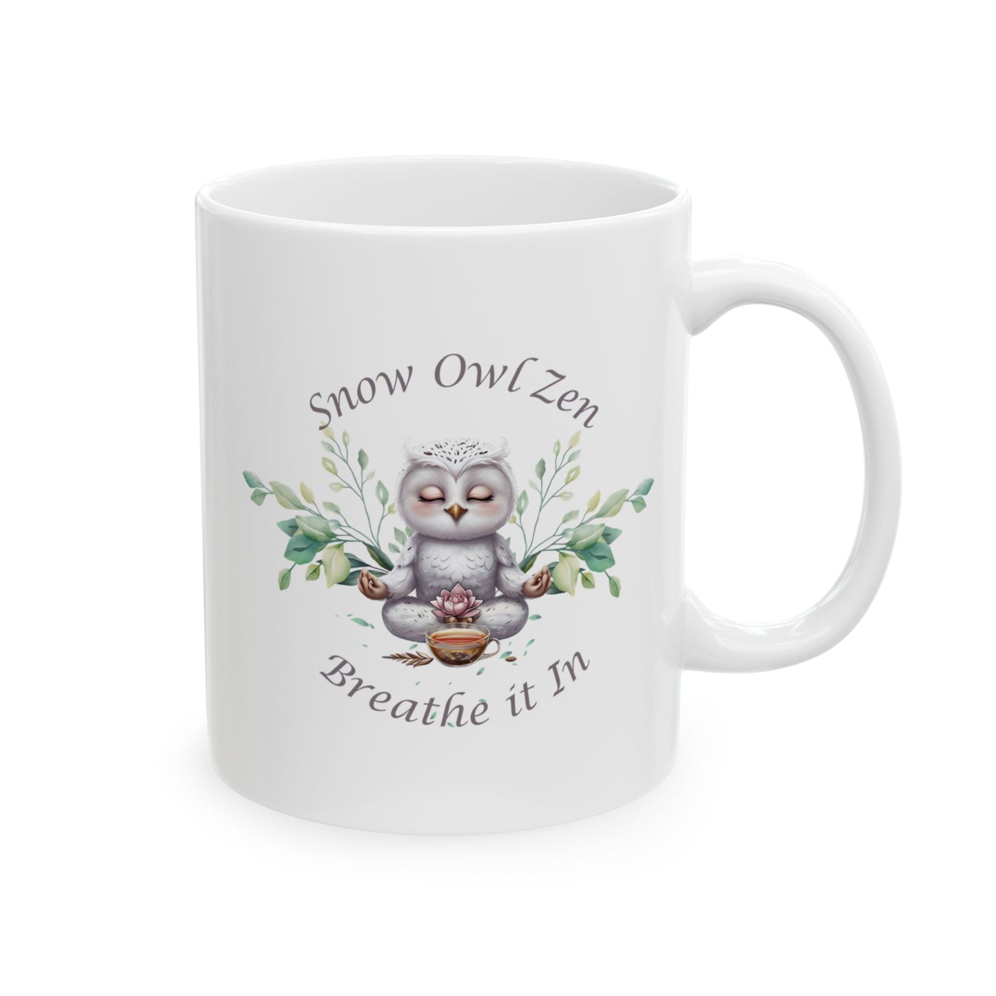 Snow Owl Zen Mug, (11oz, 15oz)