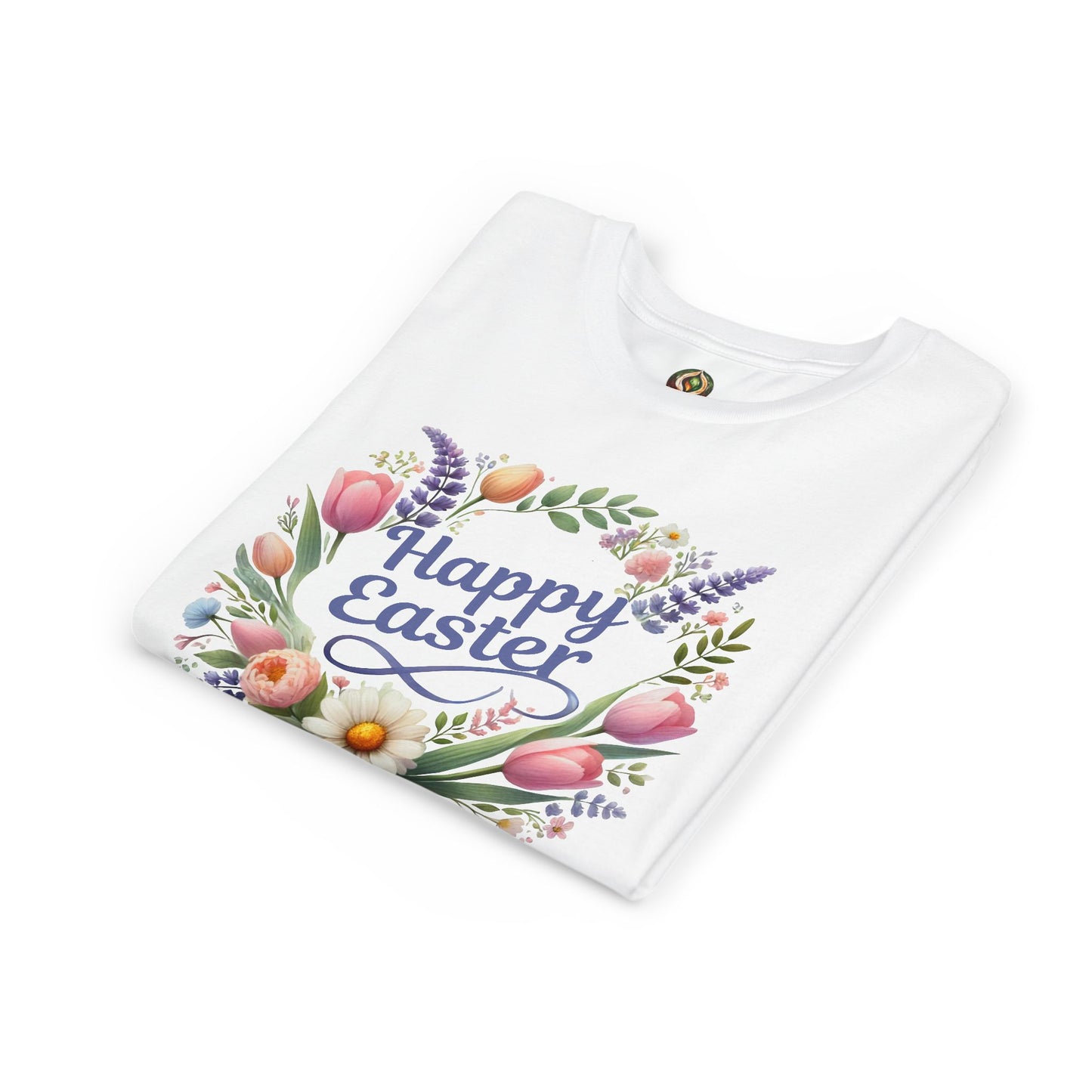 “Happy Easter” – Youth Floral Wreath Tee 🌼👕