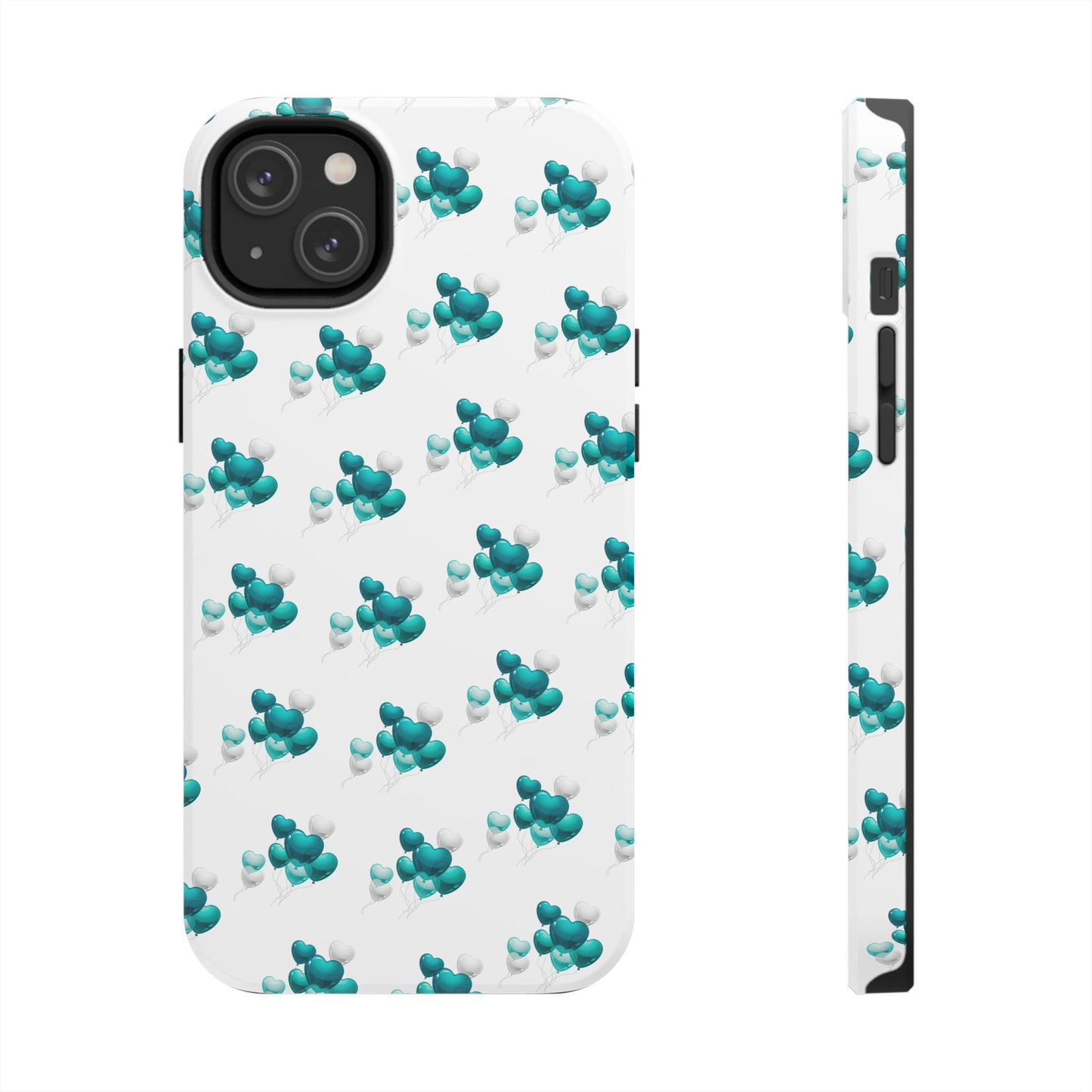 "Teal Heart Balloons" Tough Phone Case