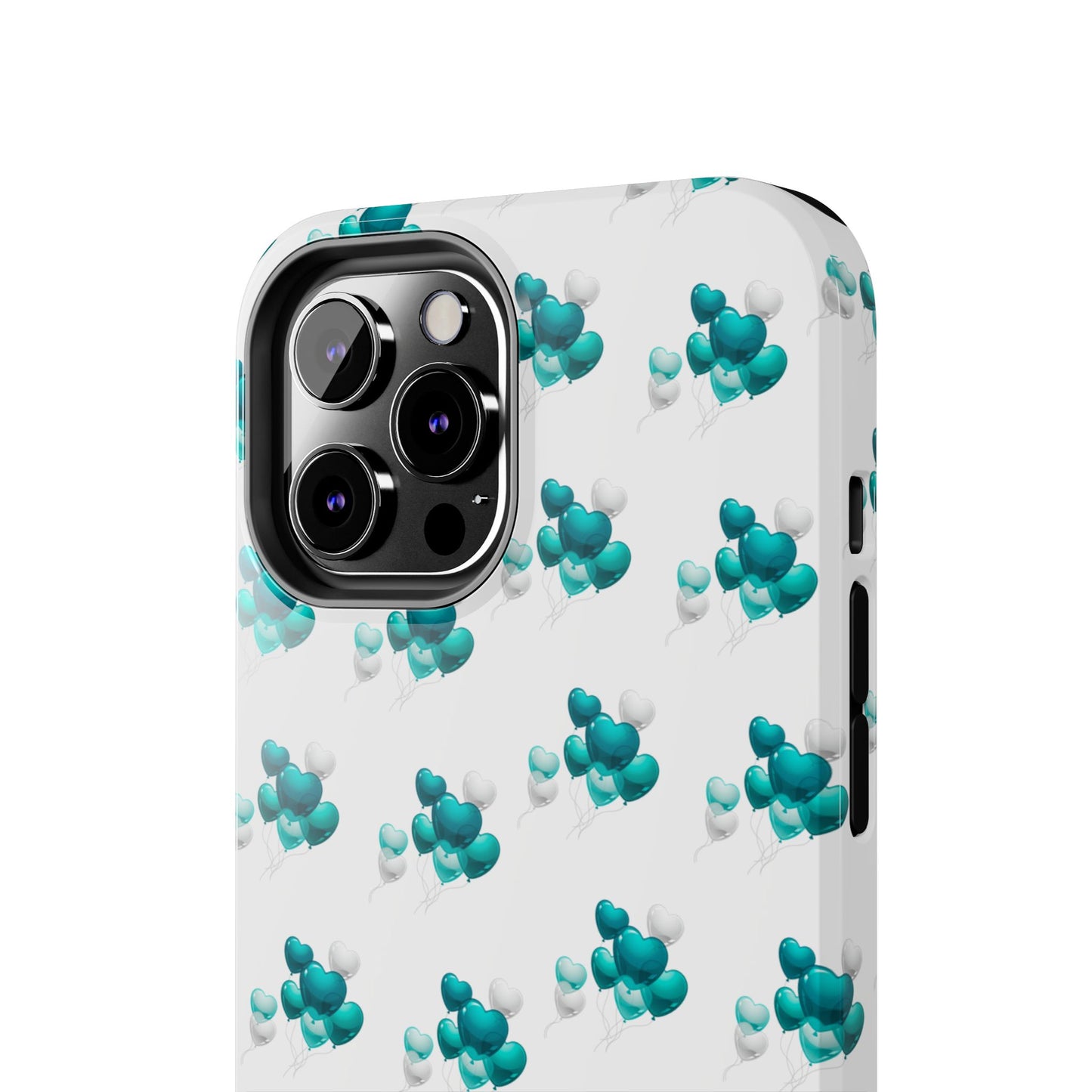 "Teal Heart Balloons" Tough Phone Case