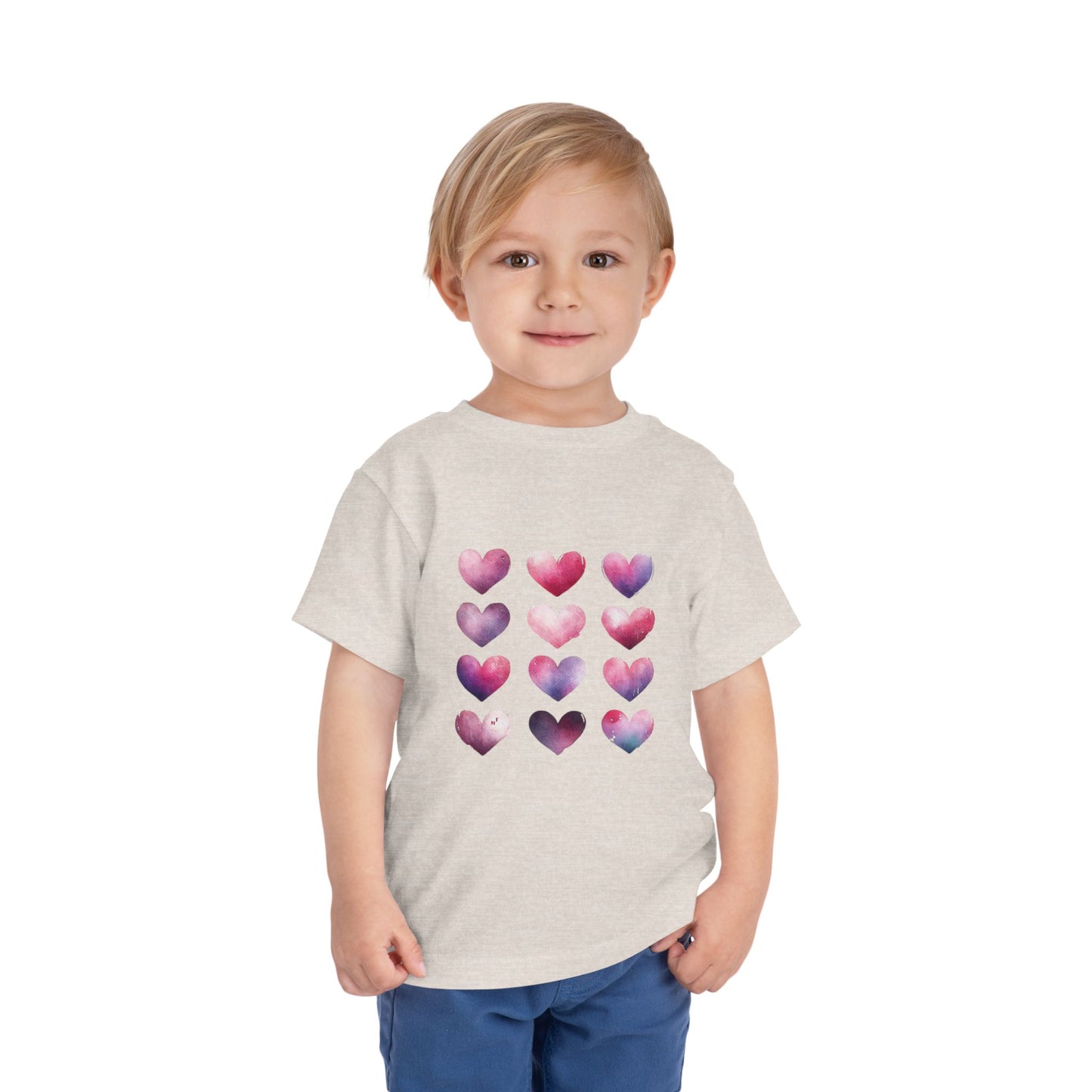 "Blush of Love" Watercolor Heart Toddler Tee