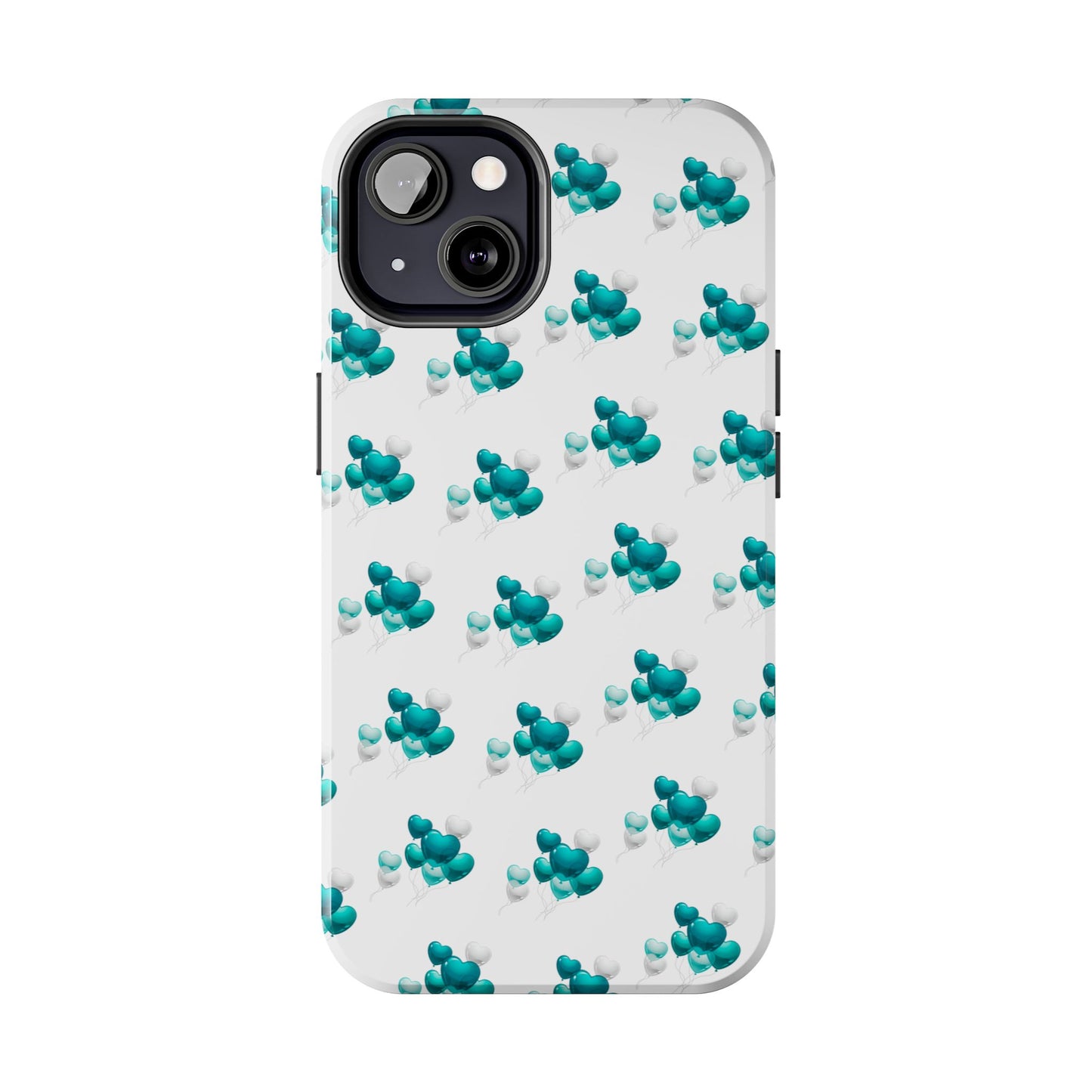 "Teal Heart Balloons" Tough Phone Case