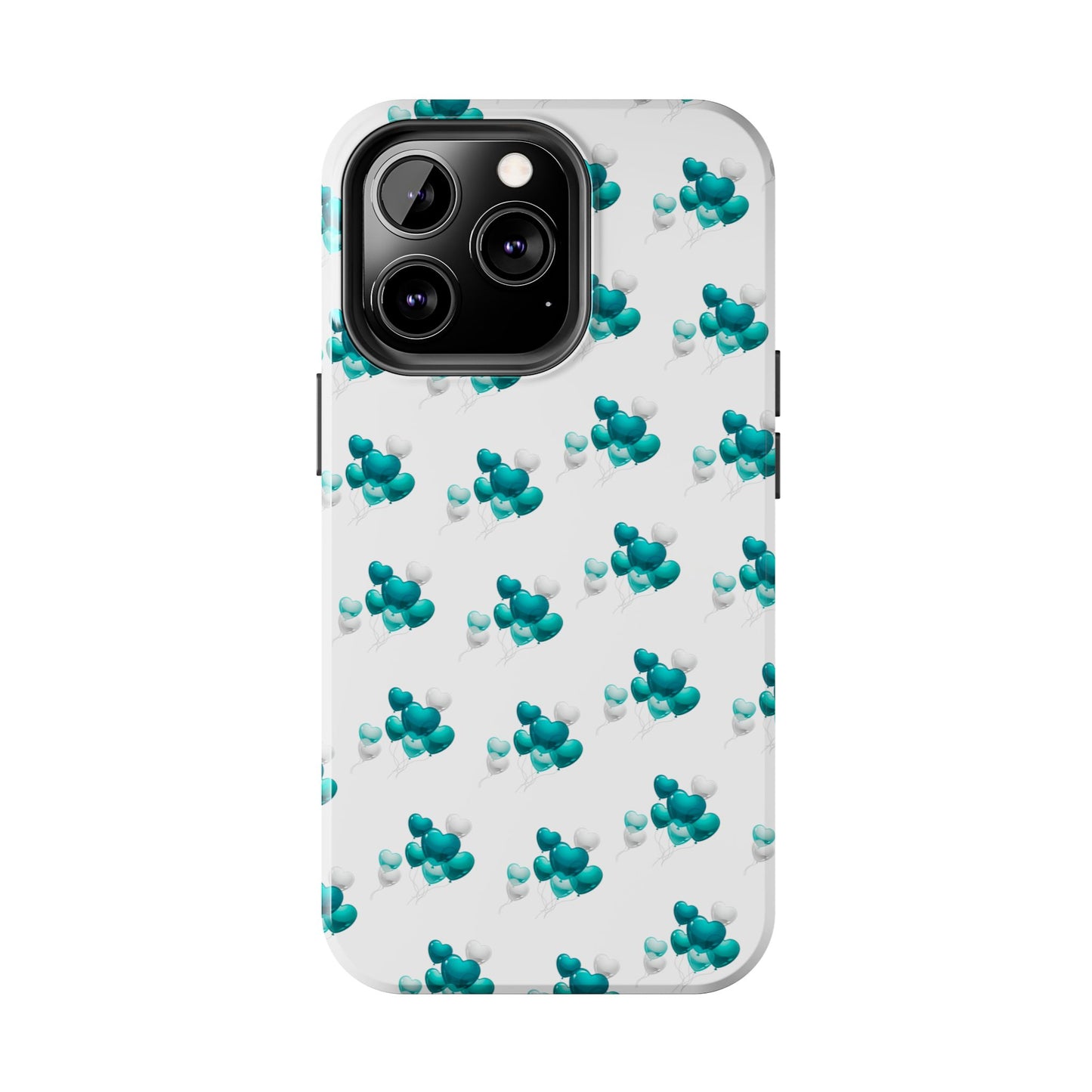 "Teal Heart Balloons" Tough Phone Case
