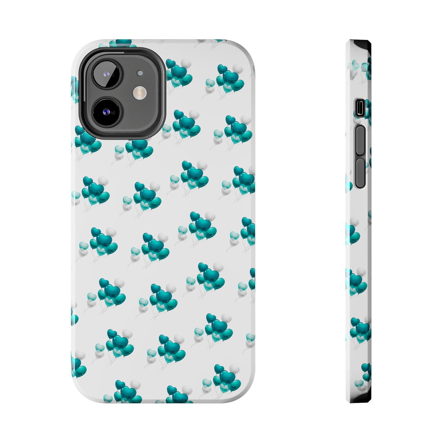 "Teal Heart Balloons" Tough Phone Case