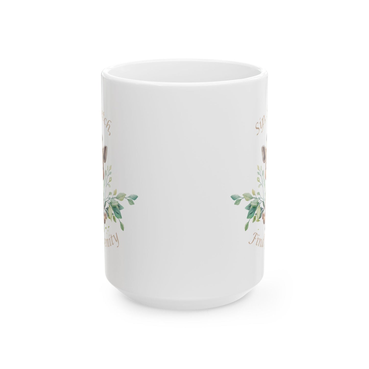 Sip, Stretch, Find Serenity Giraffe Mug, (11oz, 15oz)