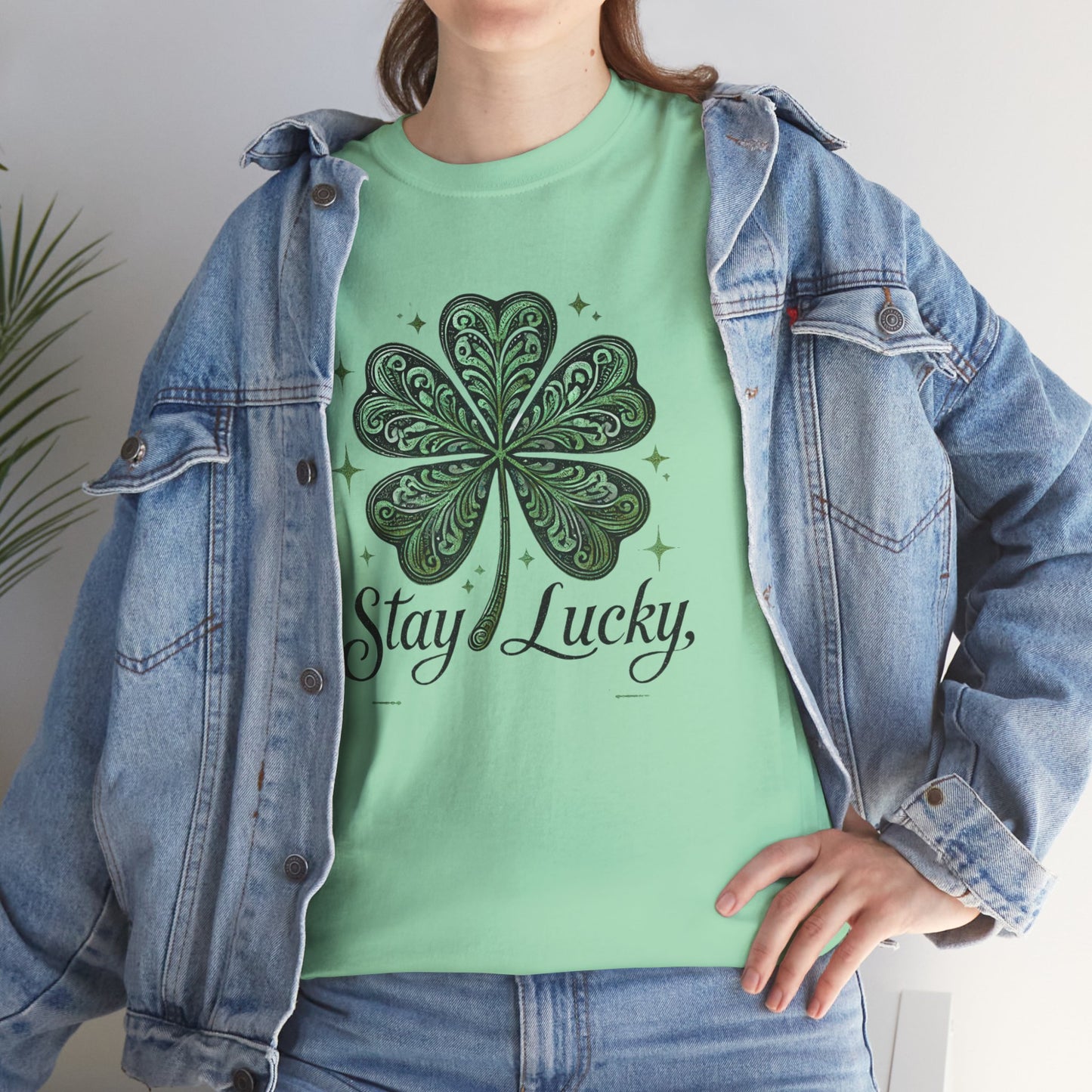 Stay Lucky π Unisex Heavy Cotton Tee β Classic Fit, All-Day Comfort