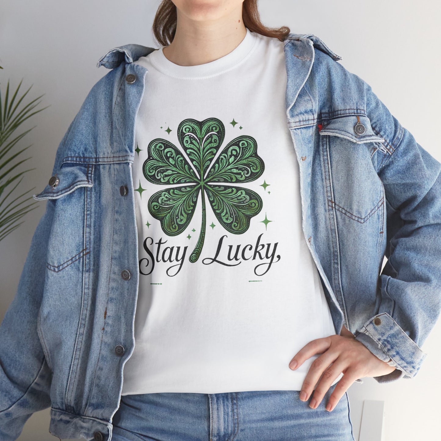 Stay Lucky π Unisex Heavy Cotton Tee β Classic Fit, All-Day Comfort