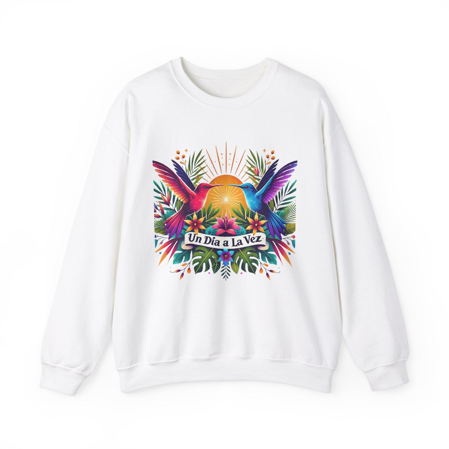 "Un Día a La Vez" Tropical Sunrise Crewneck Sweatshirt