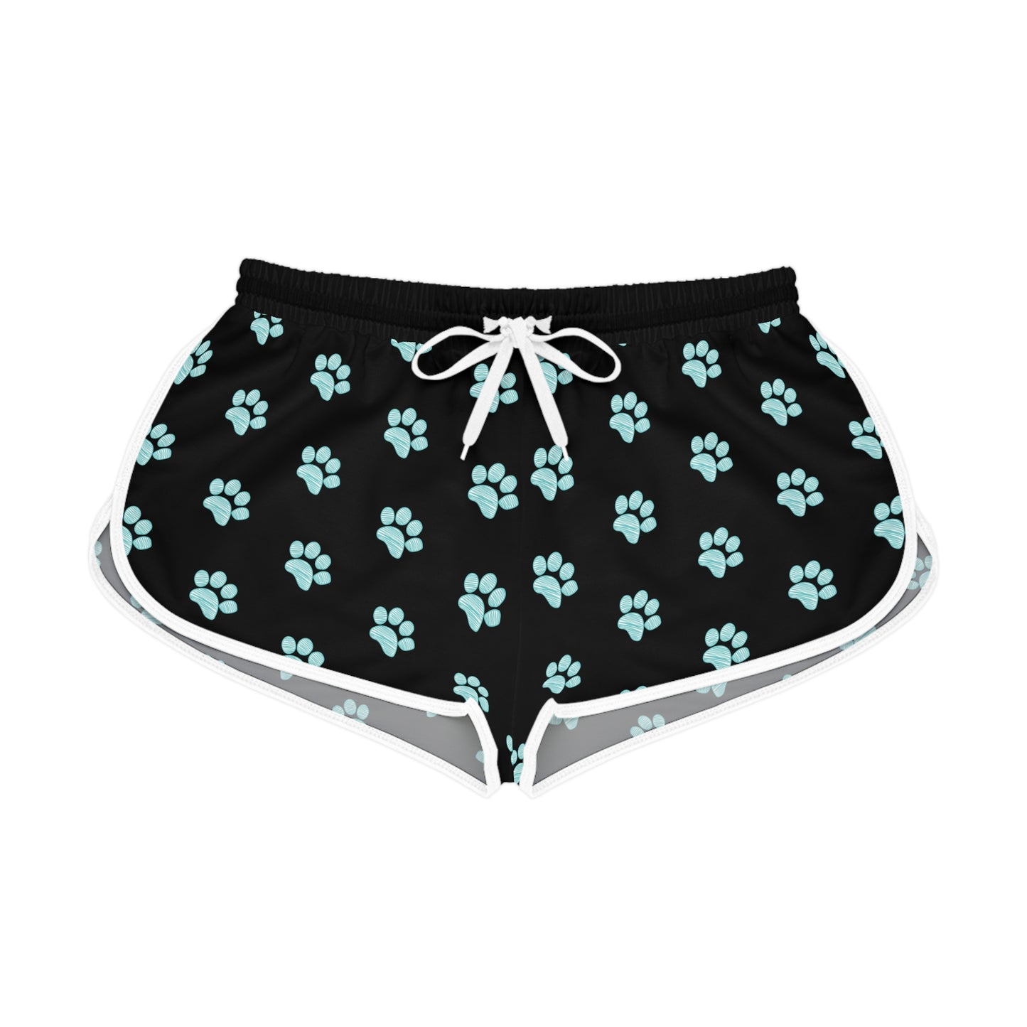 Pawfectly Chill Women's Relaxed Shorts – Teal Paw Print