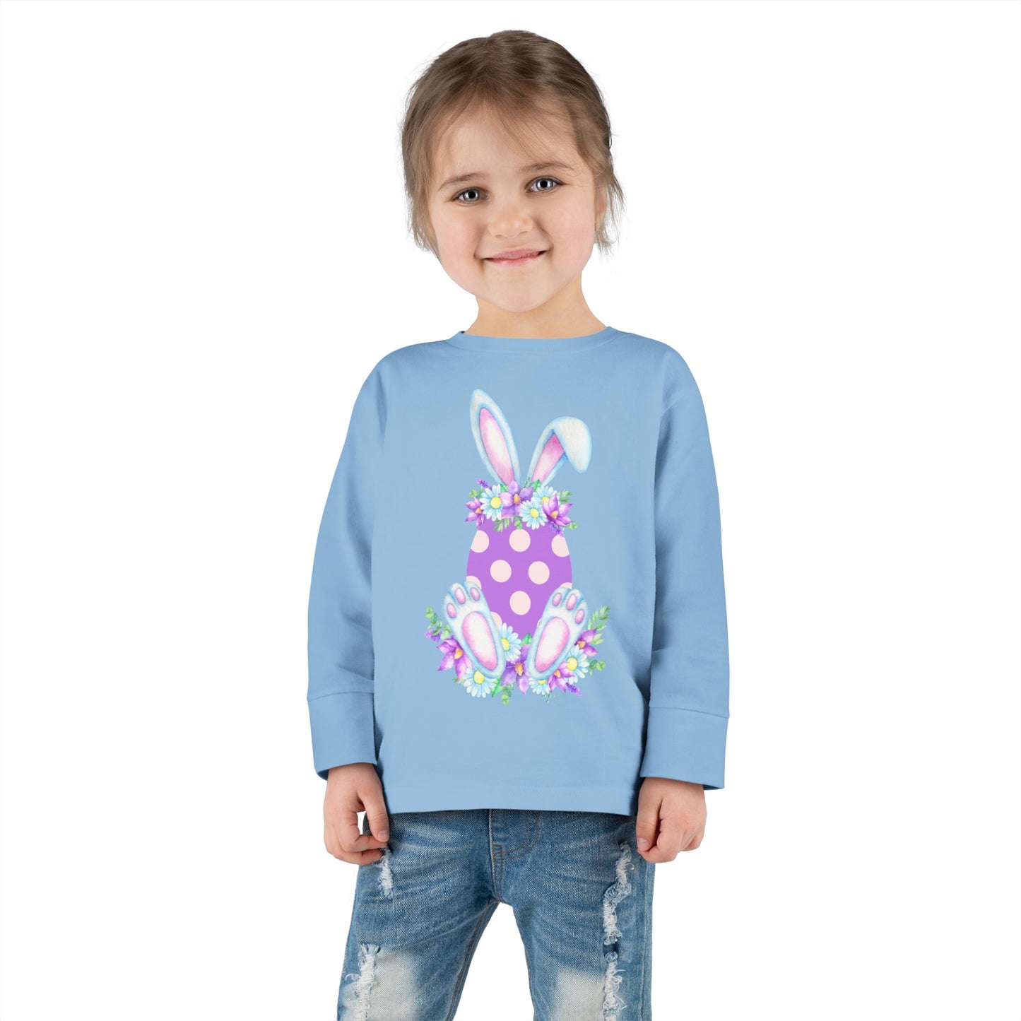 Purple Polka Dot Bunny β Toddler Long Sleeve Tee ππ