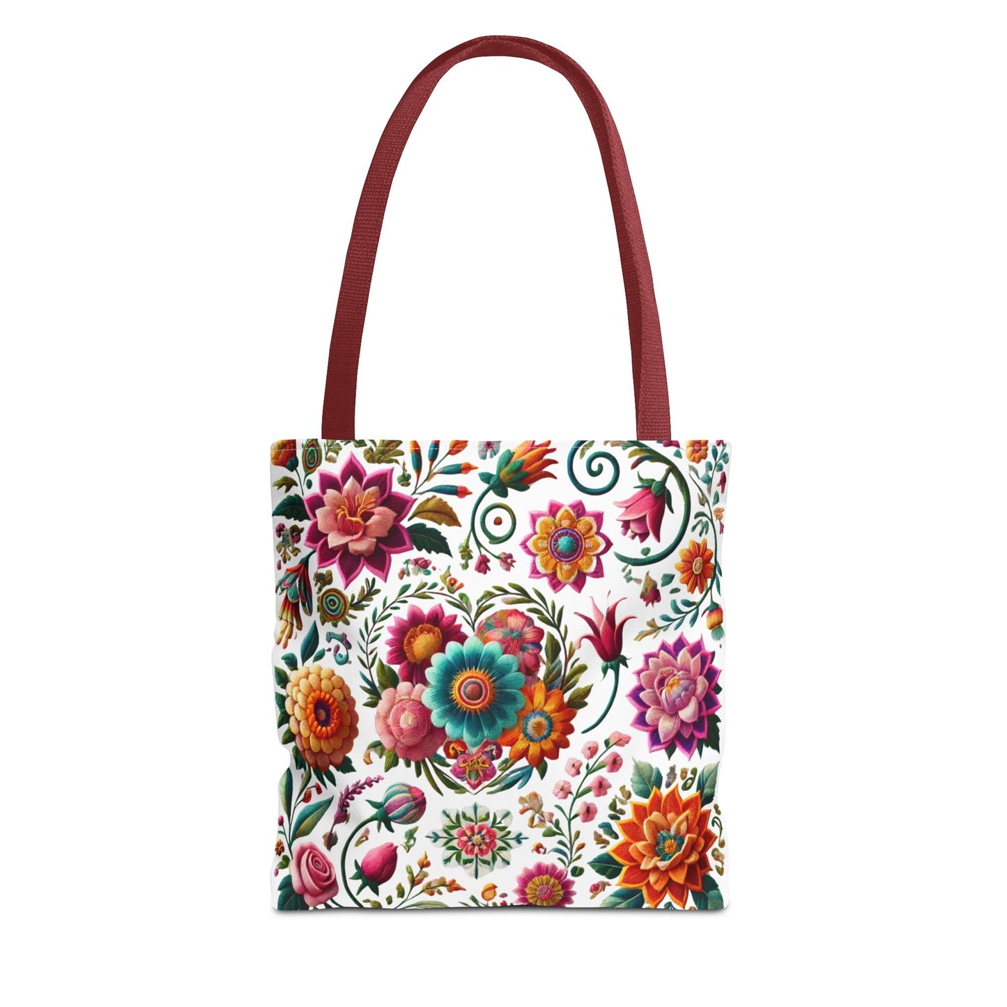 Vibrant Blooms Floral Embroidered-Style Tote Bag ๐ธ ๐ฟ