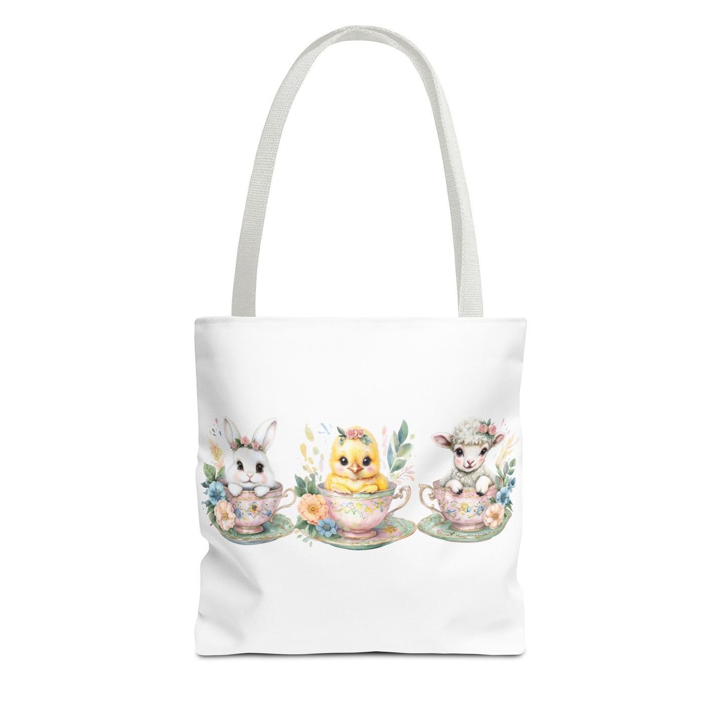 “Springtime Sippers” – Easter Teacup Cuties Tote Bag 🐰🐣🐑