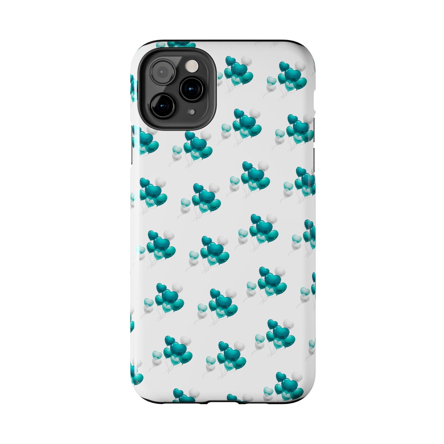 "Teal Heart Balloons" Tough Phone Case
