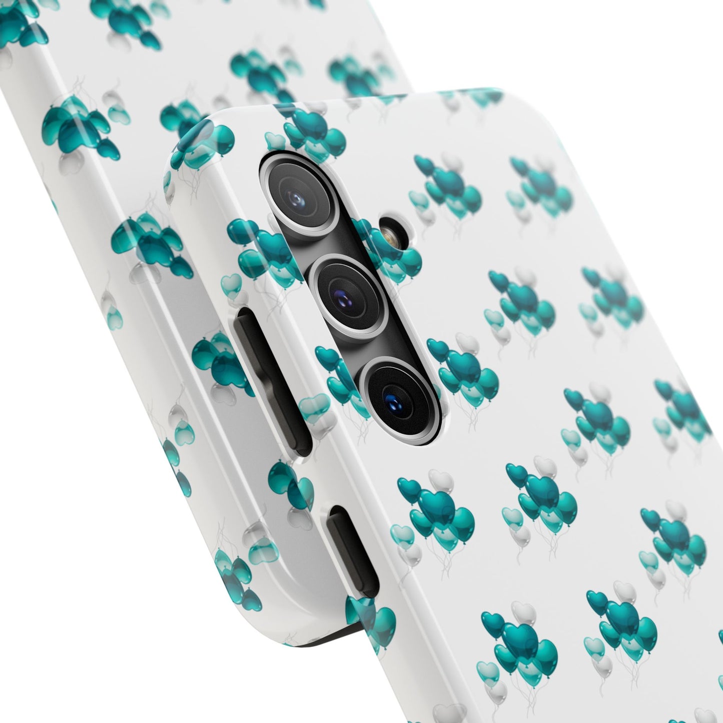 "Teal Heart Balloons" Tough Phone Case