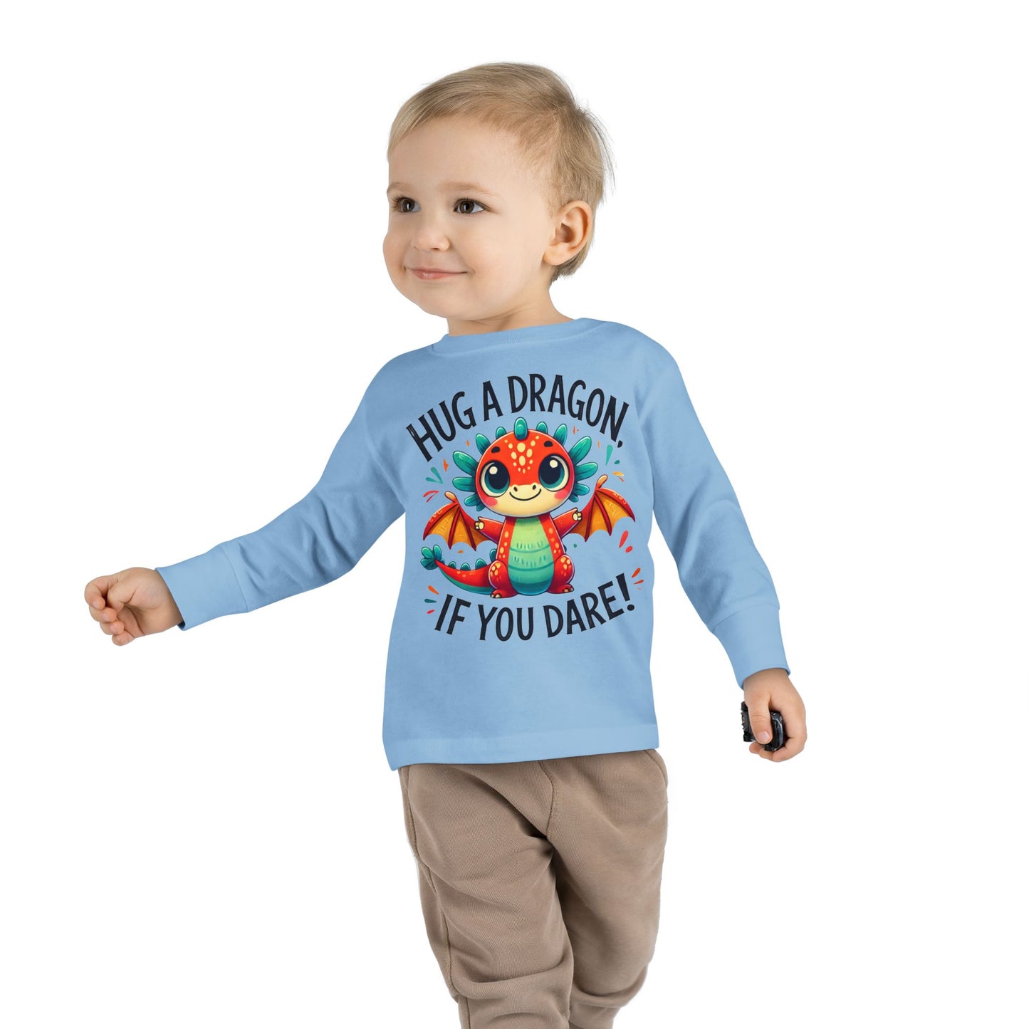 Hug a Dragon… If You Dare! 🐉🔥 Toddler Long Sleeve Tee