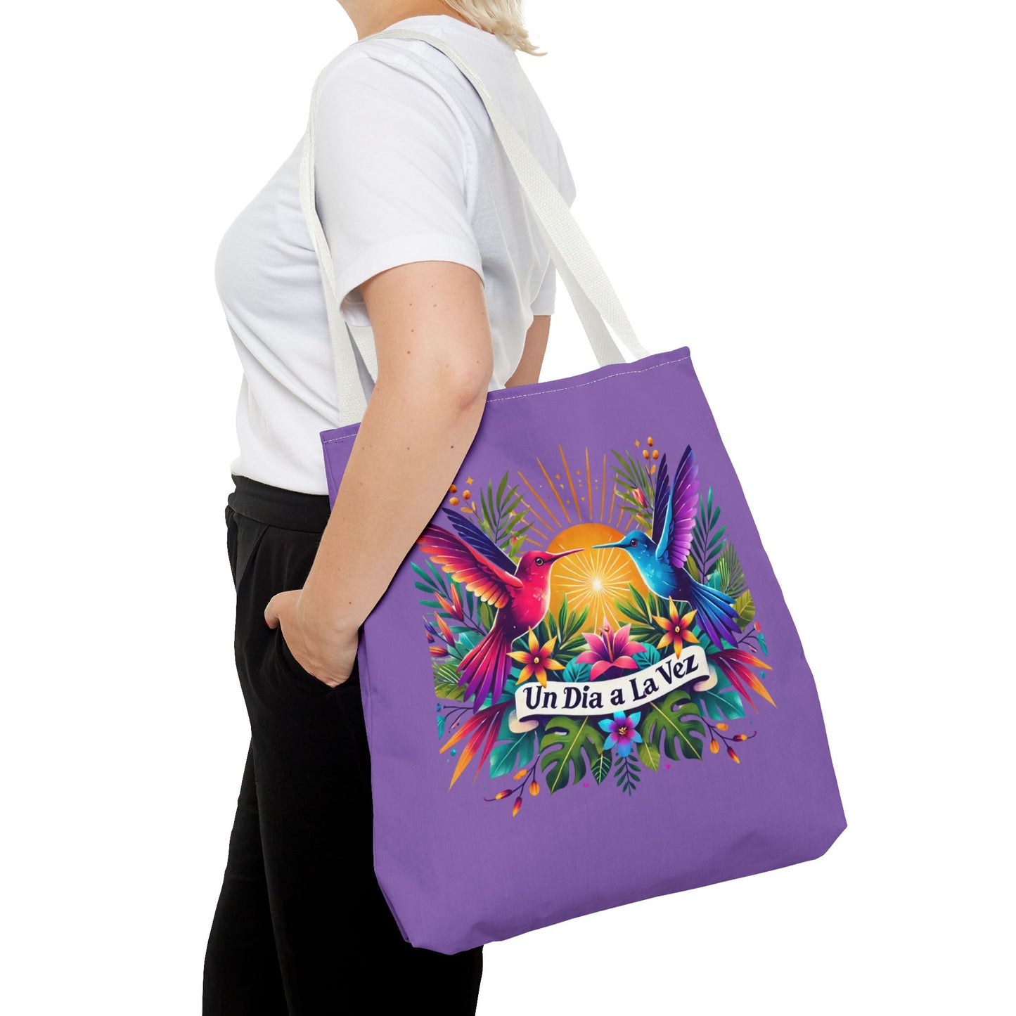 "Un Día a la Vez" Tropical Sunrise Tote Bag