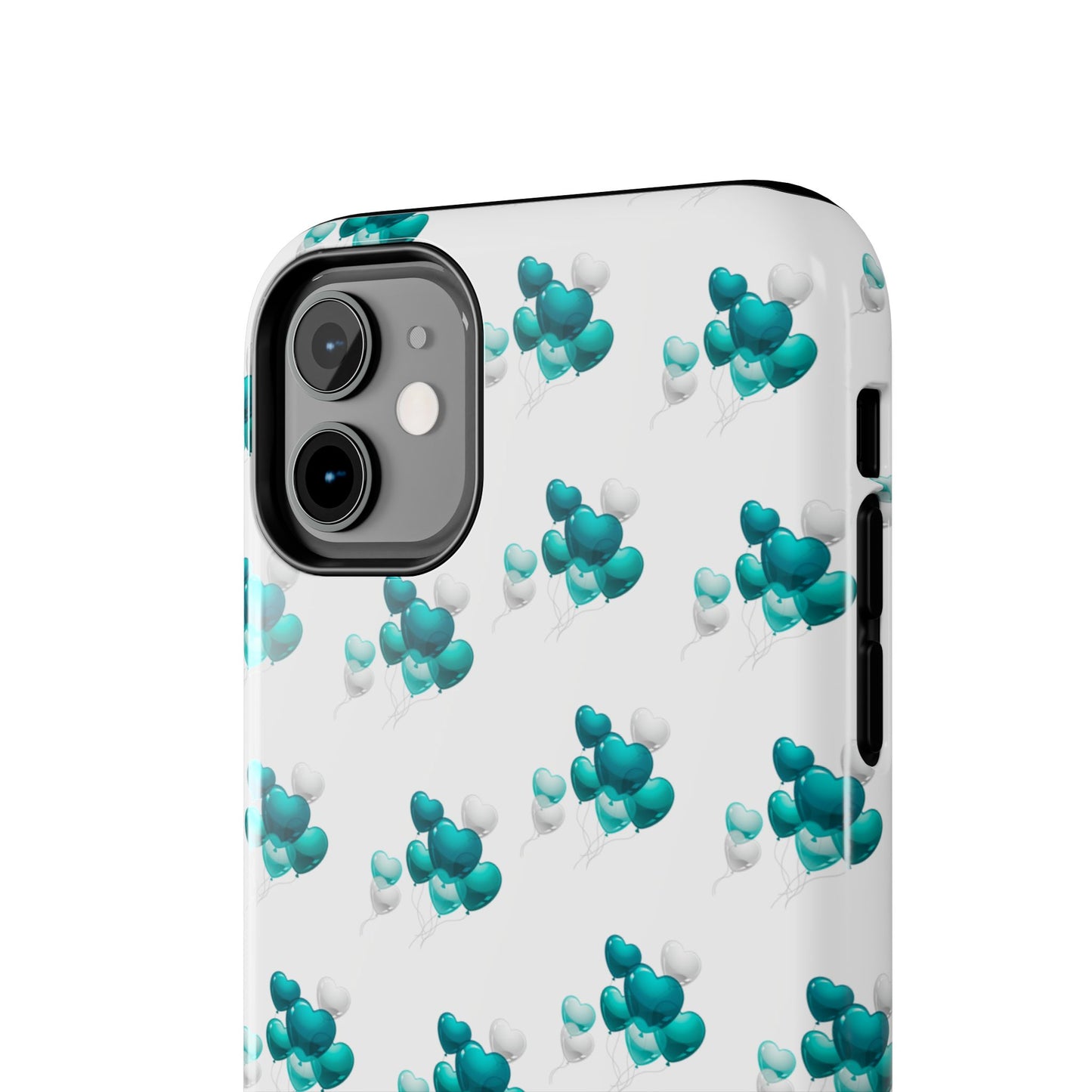 "Teal Heart Balloons" Tough Phone Case