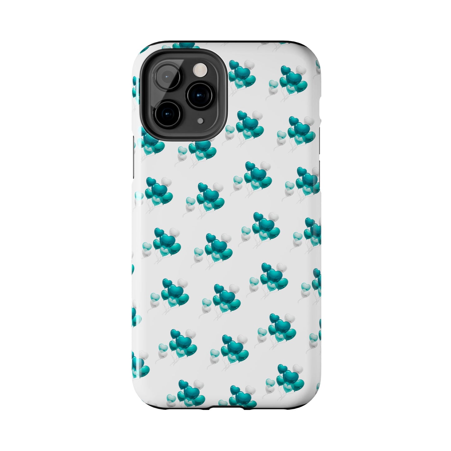 "Teal Heart Balloons" Tough Phone Case