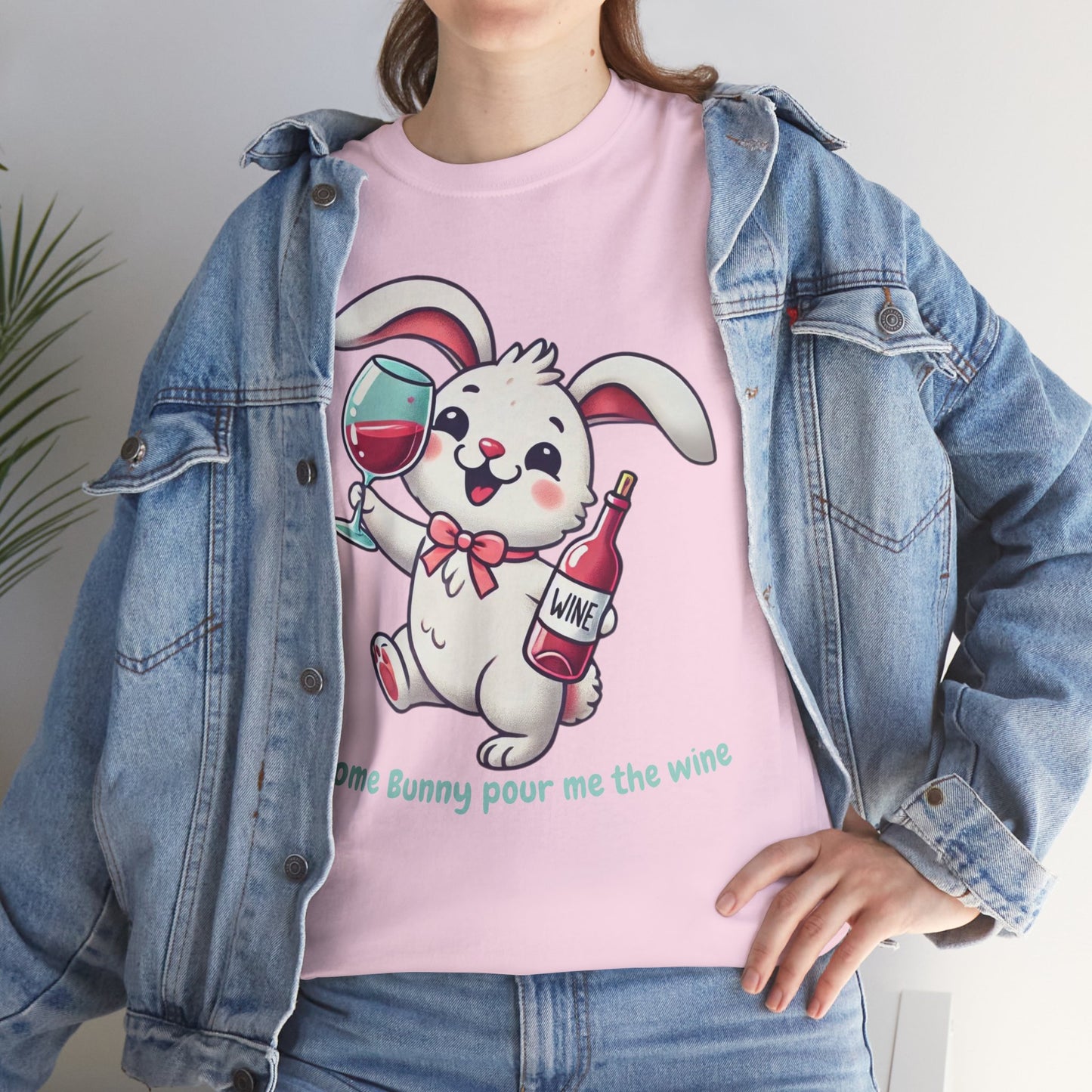 Some Bunny Pour Me the Wine – Unisex Heavy Cotton Tee 🐰🍷