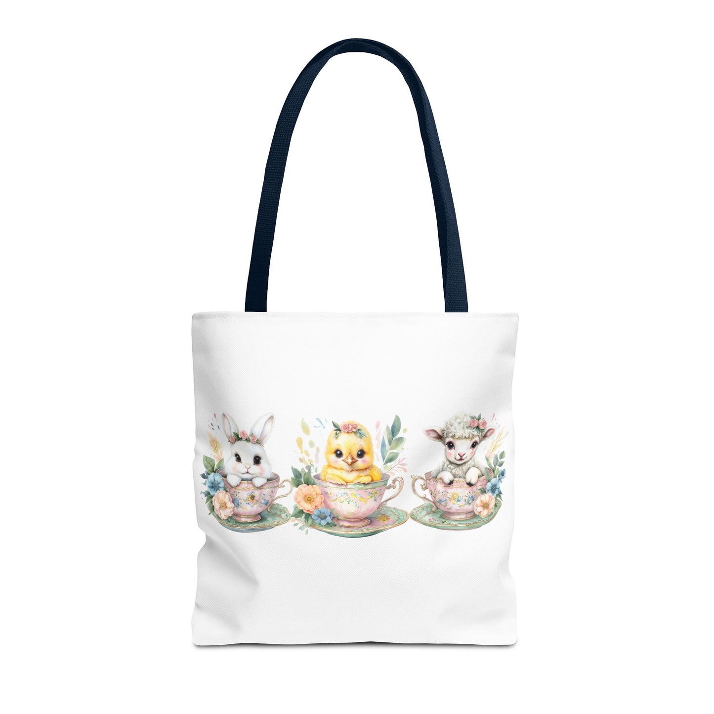 “Springtime Sippers” – Easter Teacup Cuties Tote Bag 🐰🐣🐑