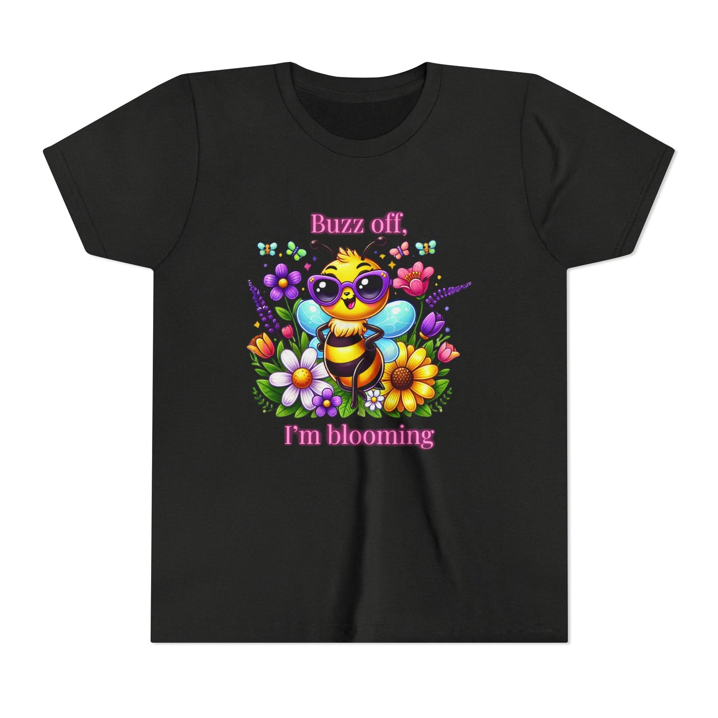 Buzz Off, I’m Blooming–Youth Short Sleeve Tee