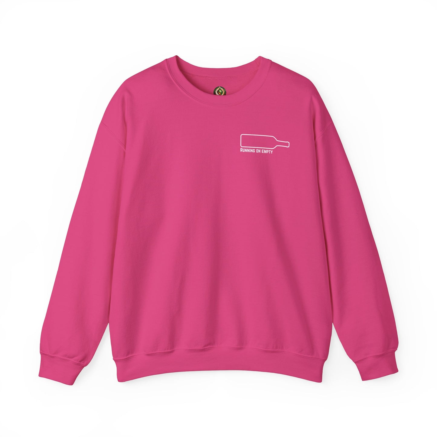 "Running on Empty" Unisex Crewneck Sweatshirt (Dark Humor Edition)