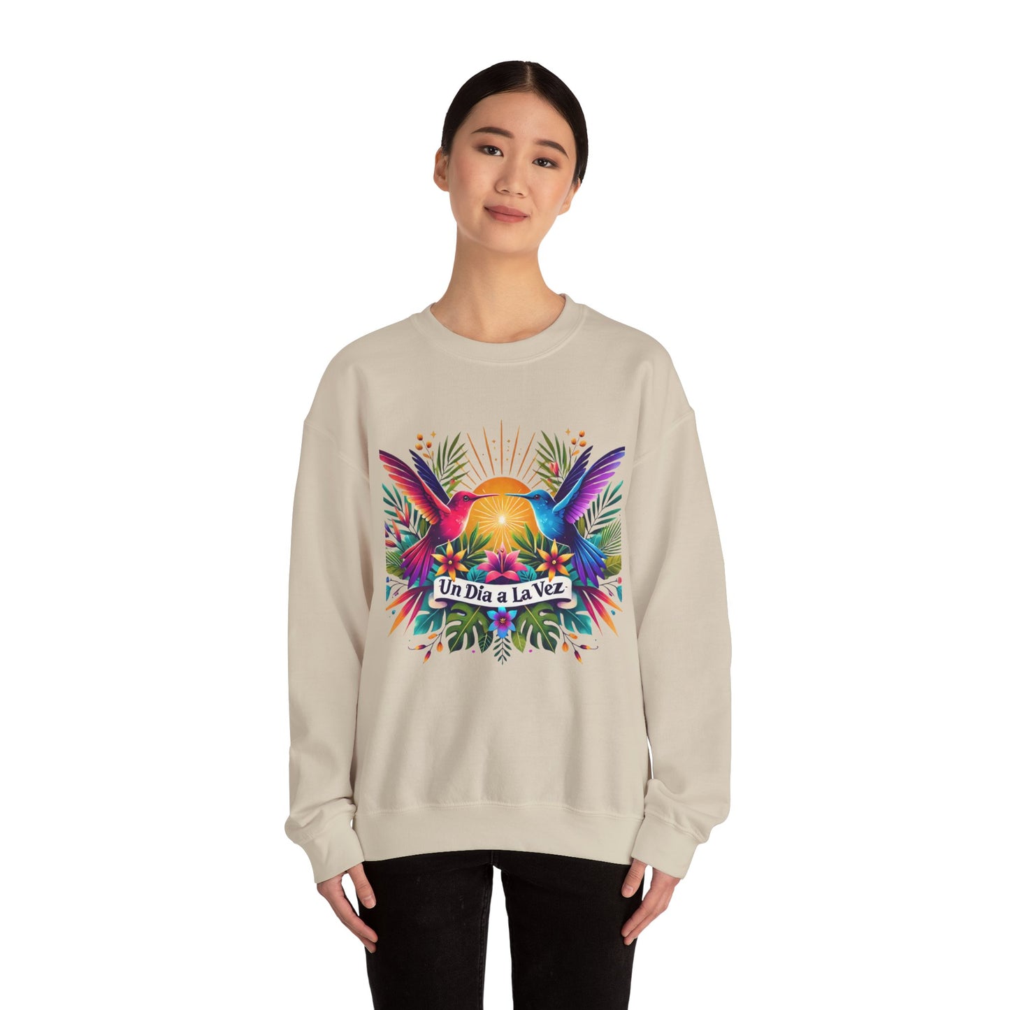 "Un Día a La Vez" Tropical Sunrise Crewneck Sweatshirt