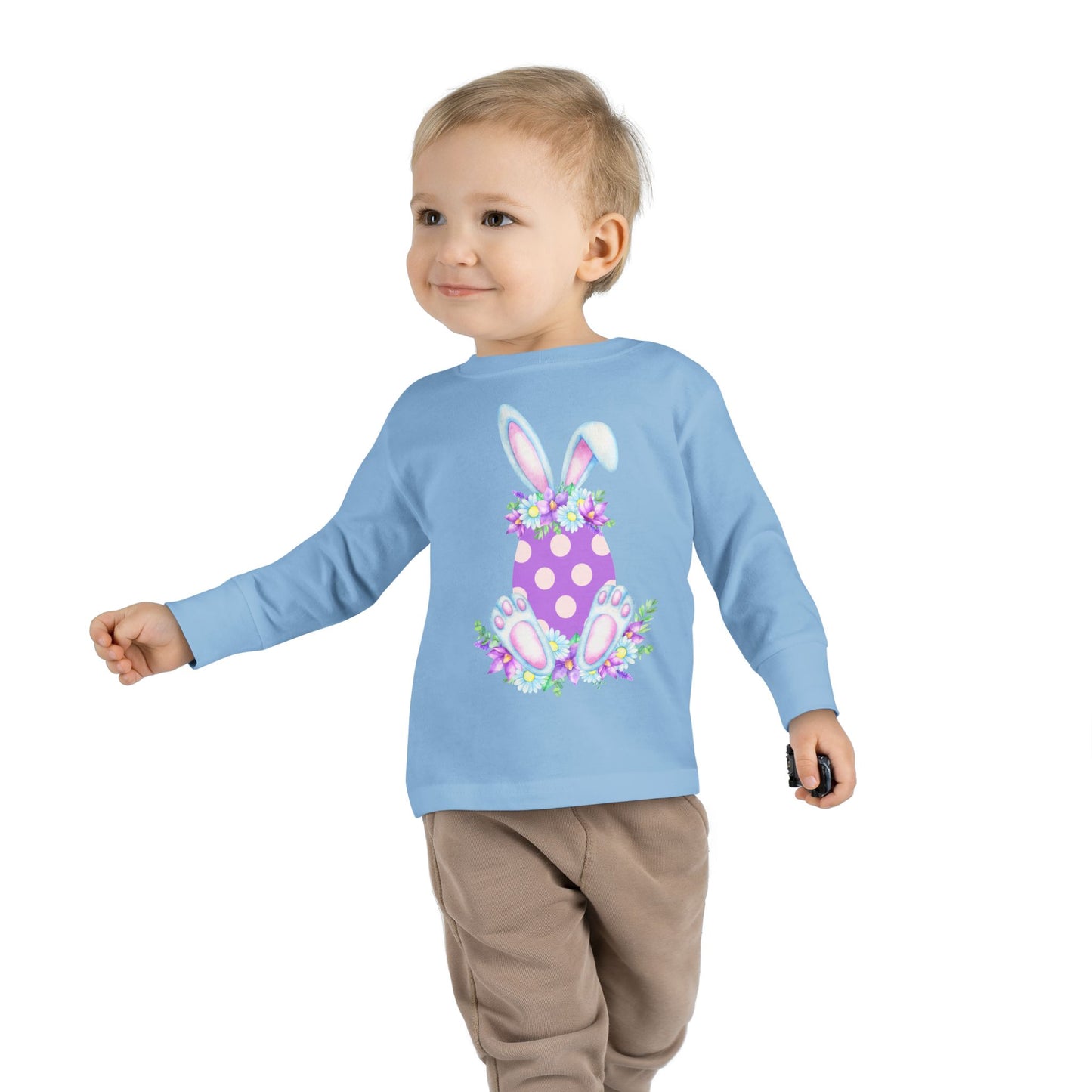 Purple Polka Dot Bunny β Toddler Long Sleeve Tee ππ