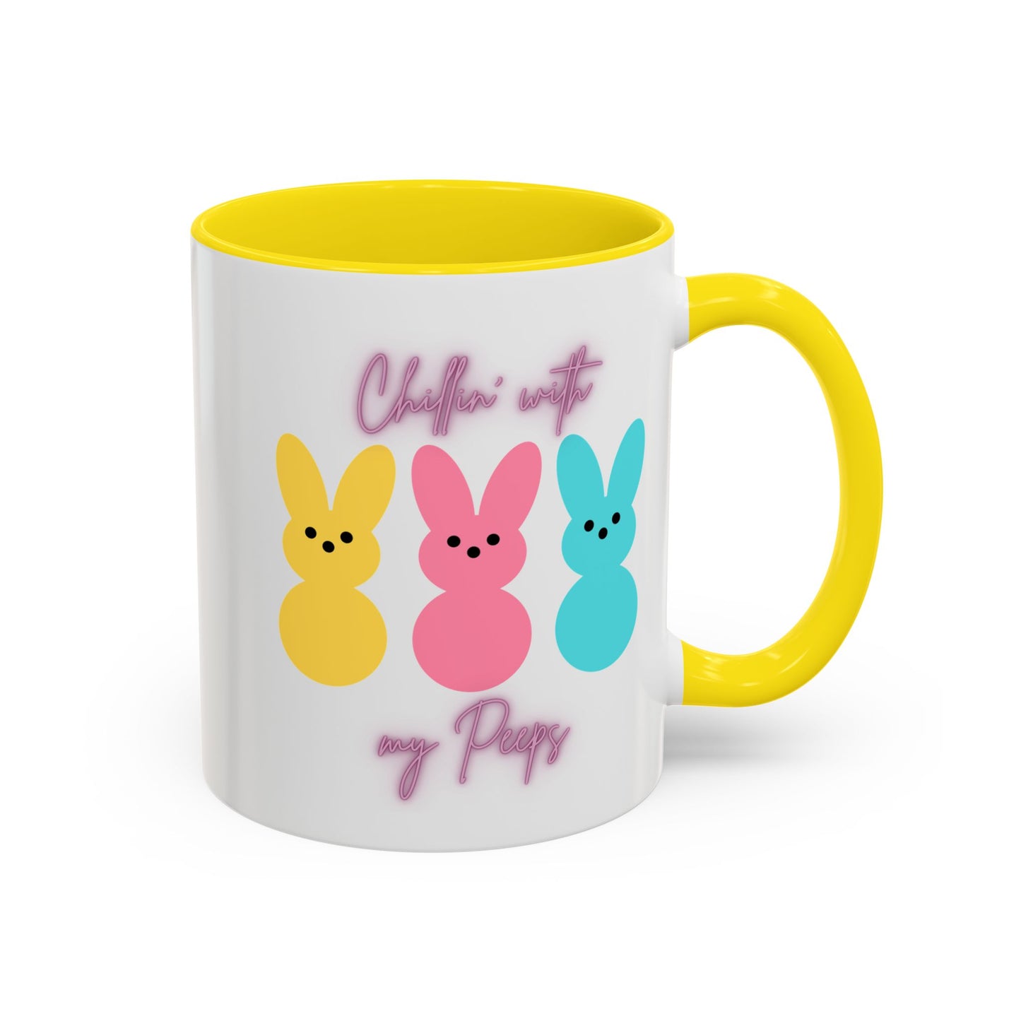 “Chillin’ with My Peeps” – Pastel Cutie Accent Mug (11oz, 15oz)