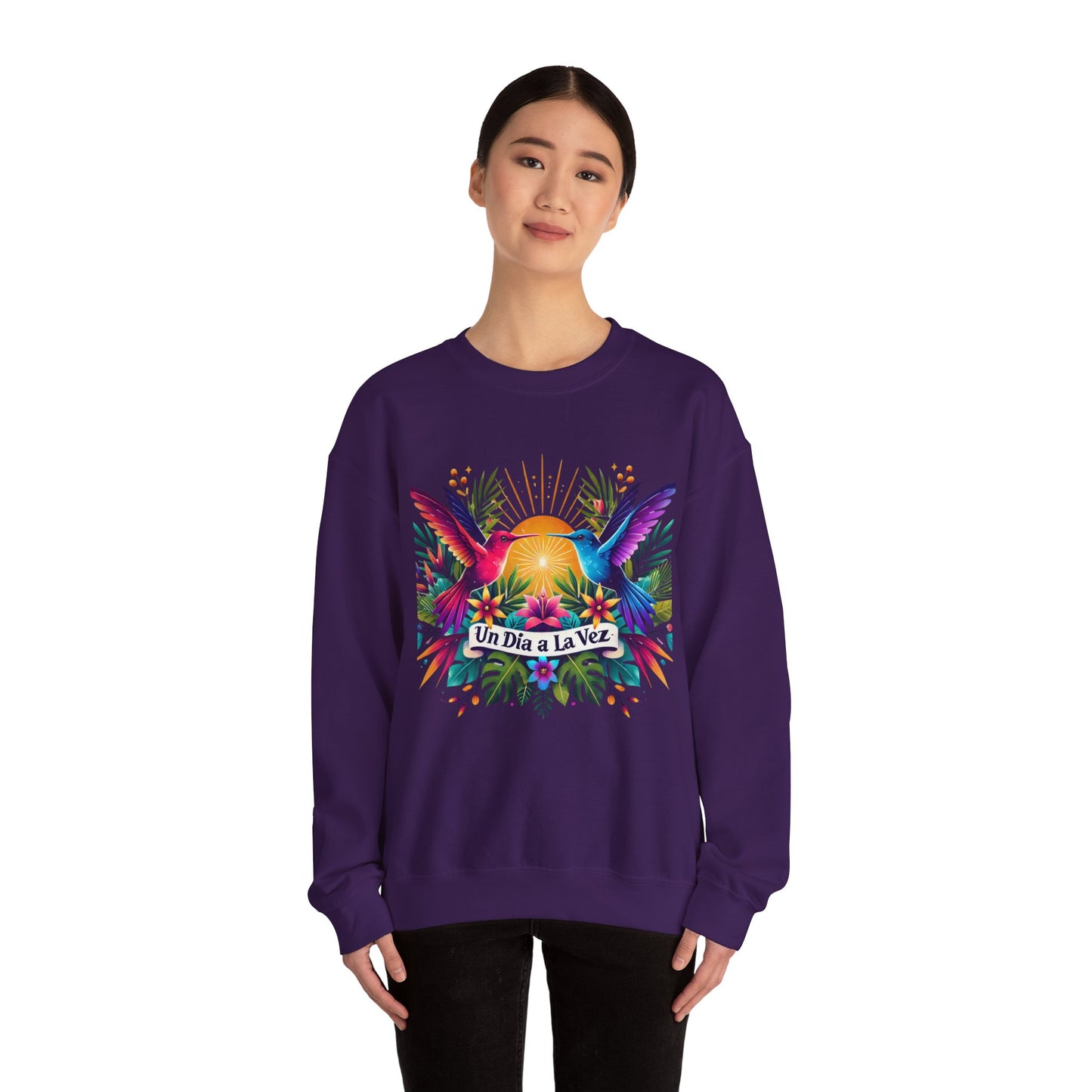"Un Día a La Vez" Tropical Sunrise Crewneck Sweatshirt