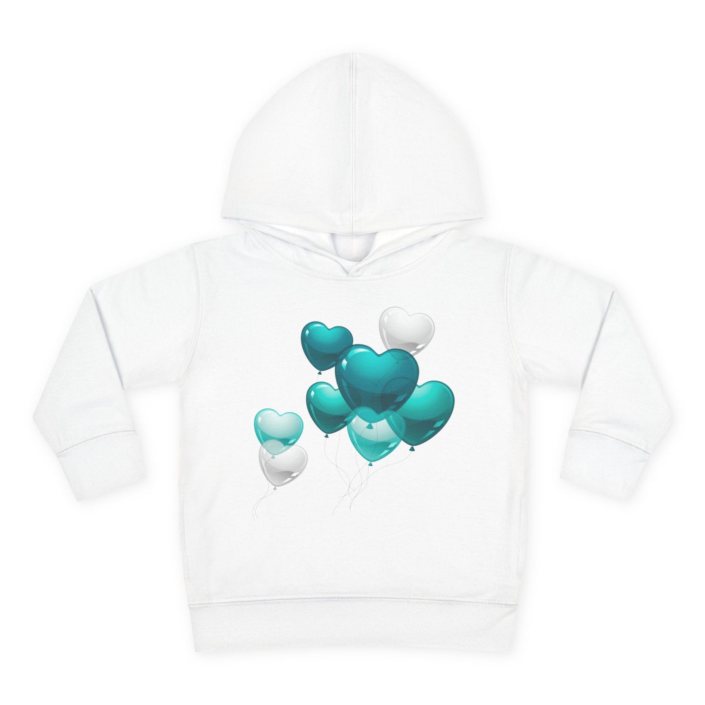 "Heartful Teal Balloons" Toddler Hoodie