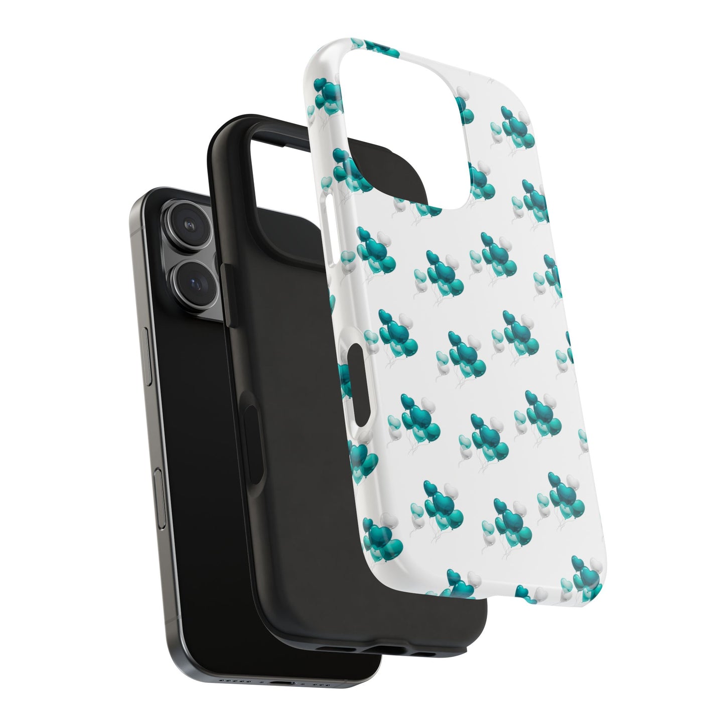 "Teal Heart Balloons" Tough Phone Case