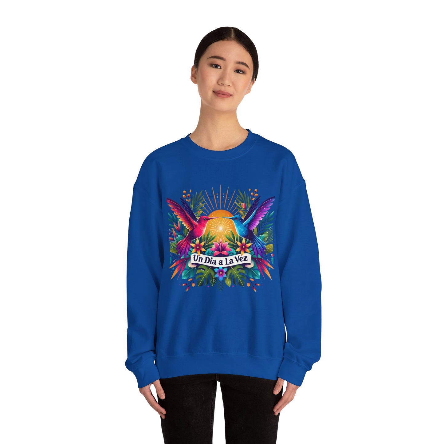 "Un Día a La Vez" Tropical Sunrise Crewneck Sweatshirt