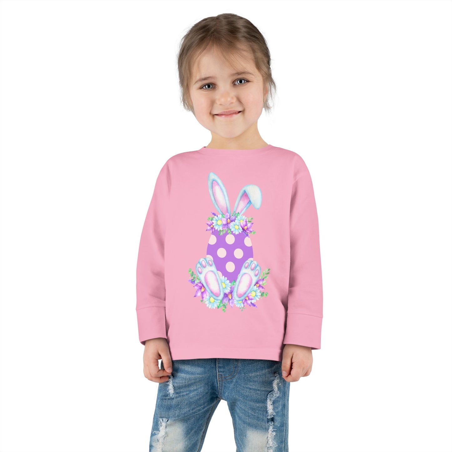 Purple Polka Dot Bunny β Toddler Long Sleeve Tee ππ