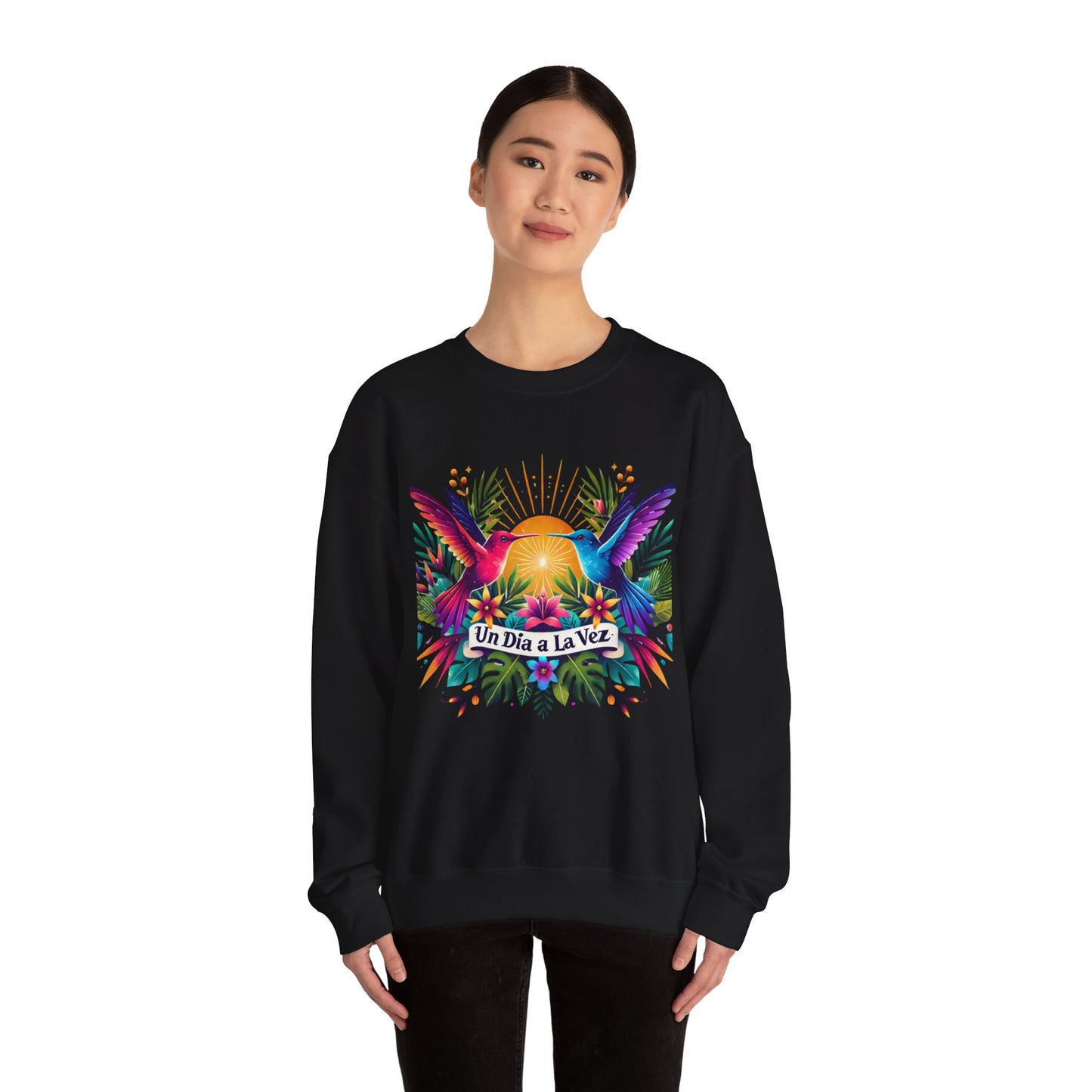 "Un Día a La Vez" Tropical Sunrise Crewneck Sweatshirt