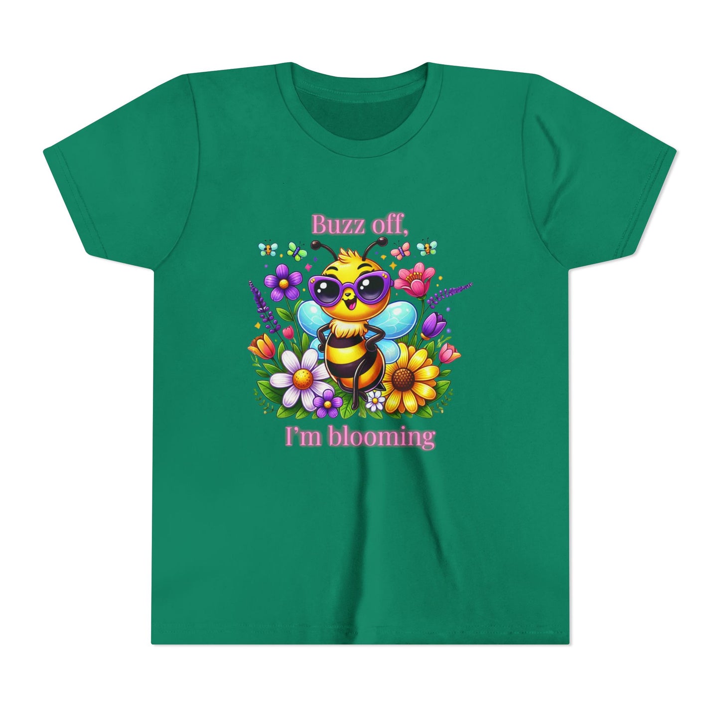 Buzz Off, I’m Blooming–Youth Short Sleeve Tee