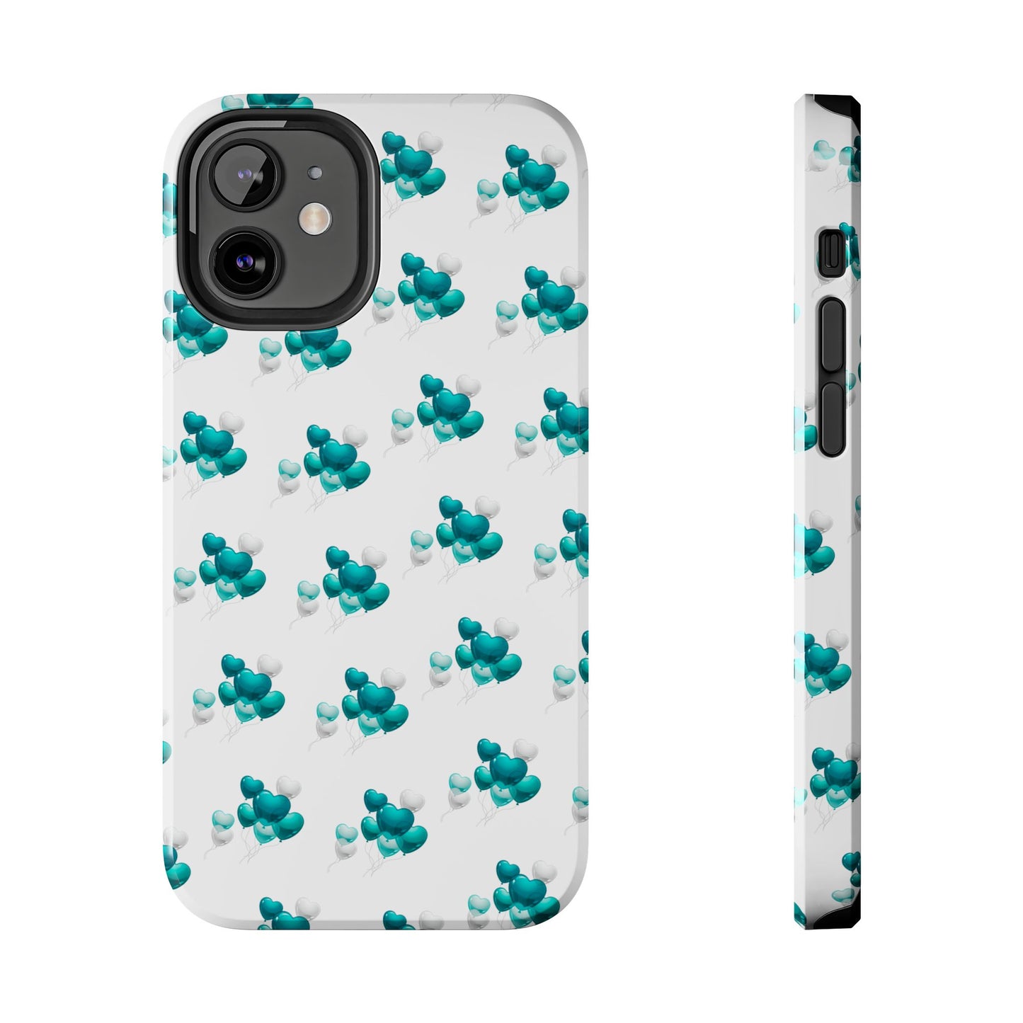 "Teal Heart Balloons" Tough Phone Case