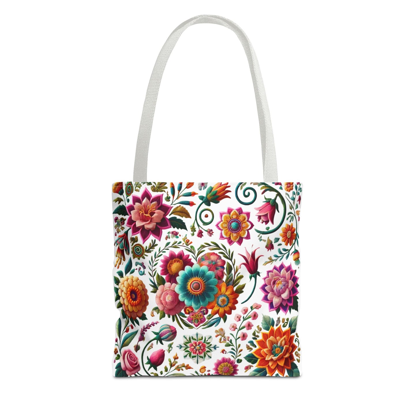 Vibrant Blooms Floral Embroidered-Style Tote Bag ๐ธ ๐ฟ