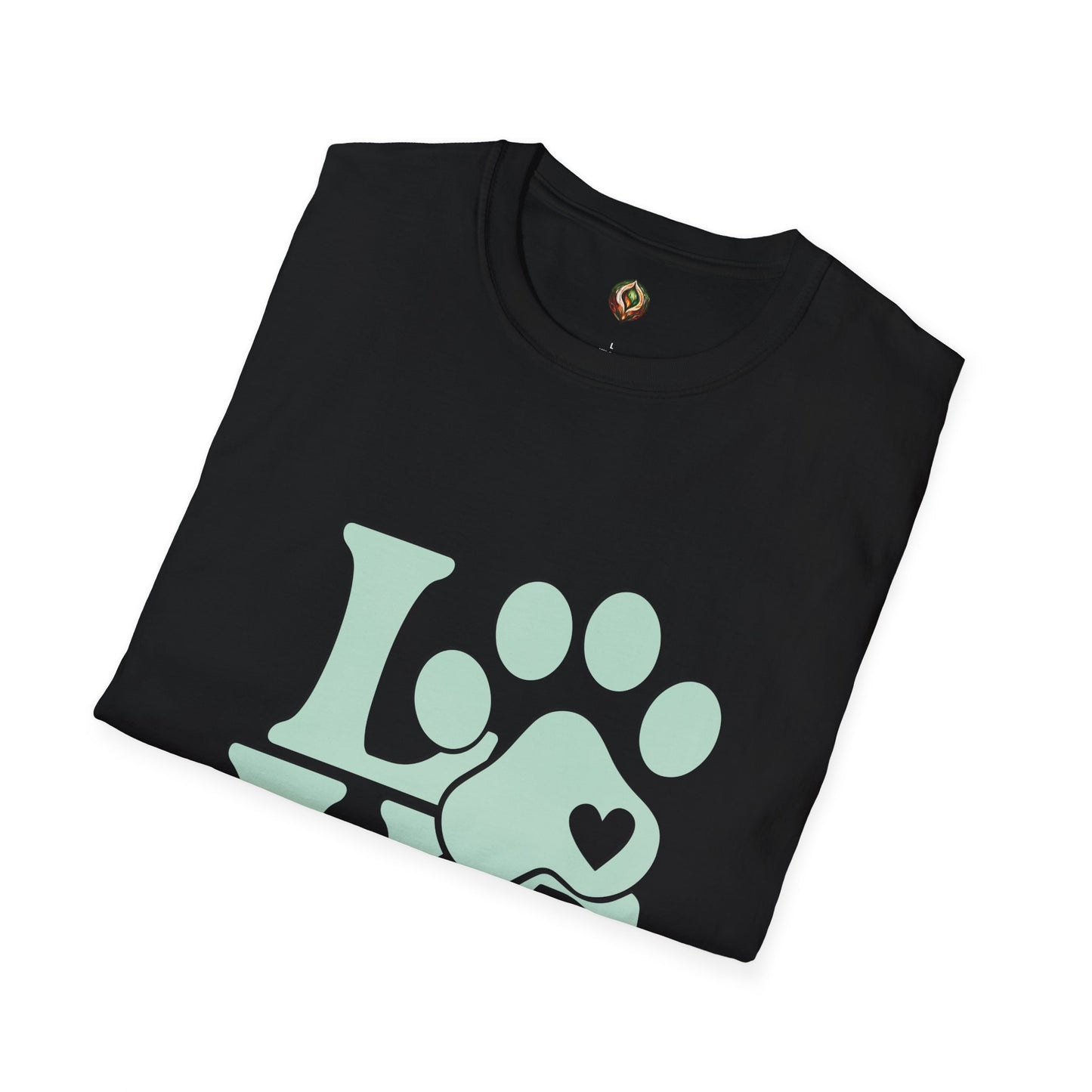 LOVE Paw Print Unisex T-Shirt – Mint & White Edition