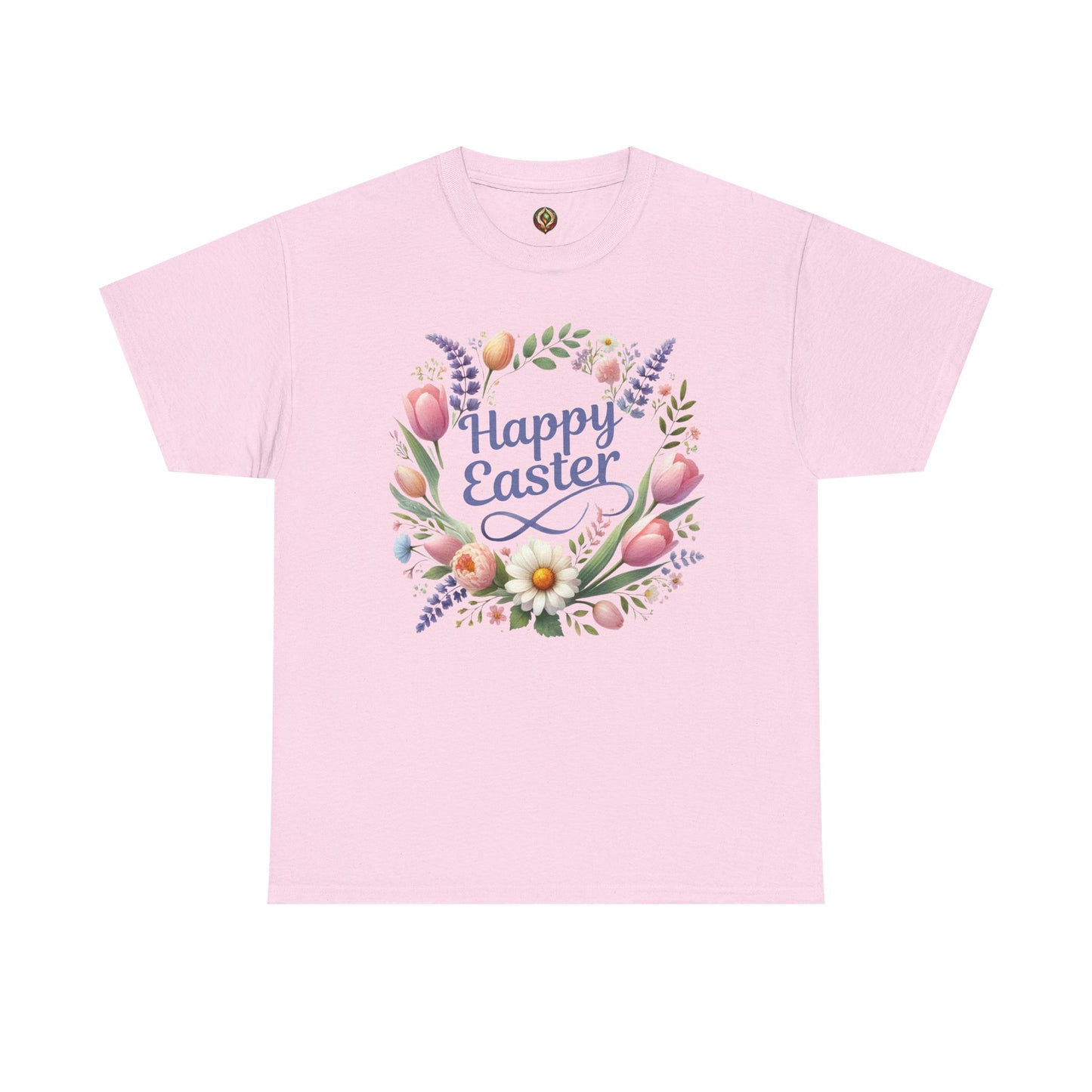 “Happy Easter” – Floral Wreath Unisex Tee 🌸🌿