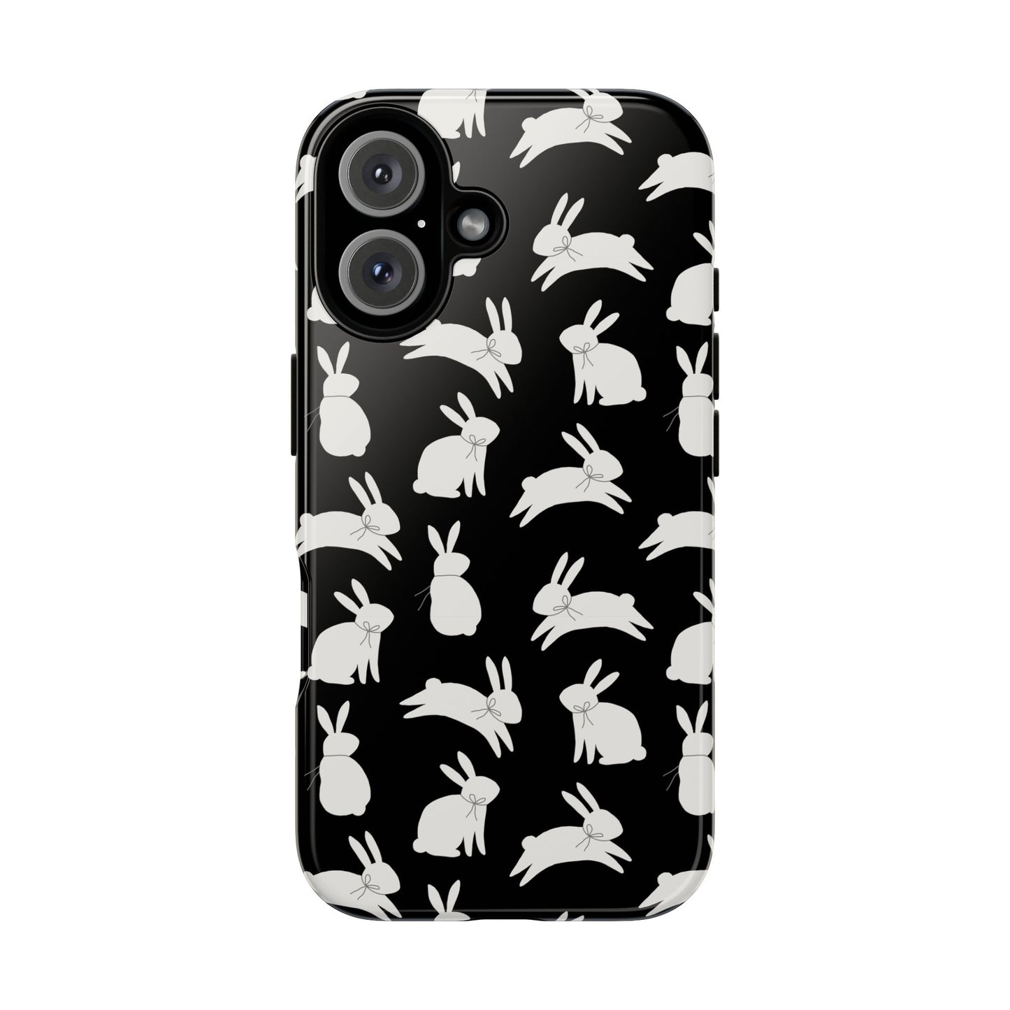 Hop-Proof Style – Bunny Pattern Tough Phone Case 🖤🐰