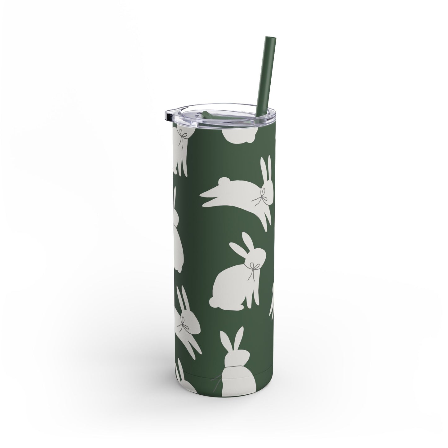 Hop Into Hydration – 20oz Matte Skinny Tumbler 🐰🖤 (Available in Multiple Colors!)