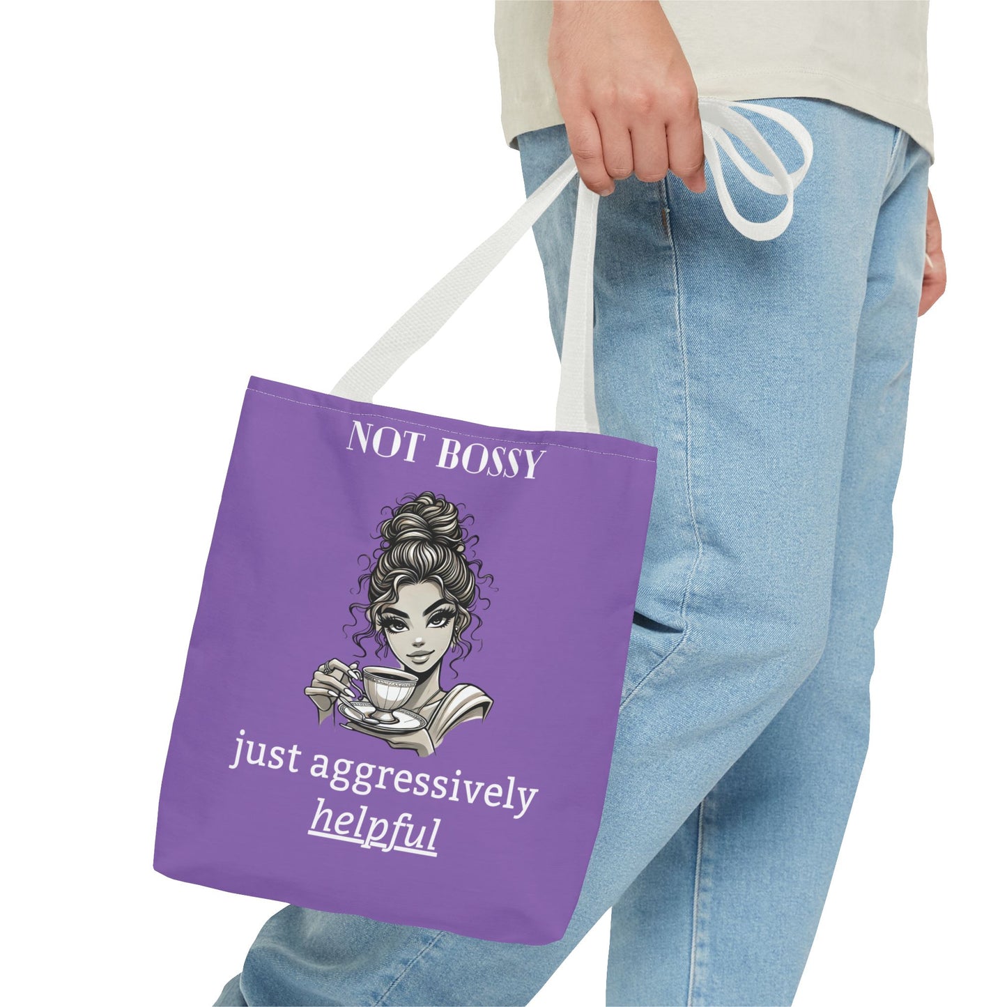 💜 Not Bossy, Just Aggressively Helpful – Statement Tote Bag