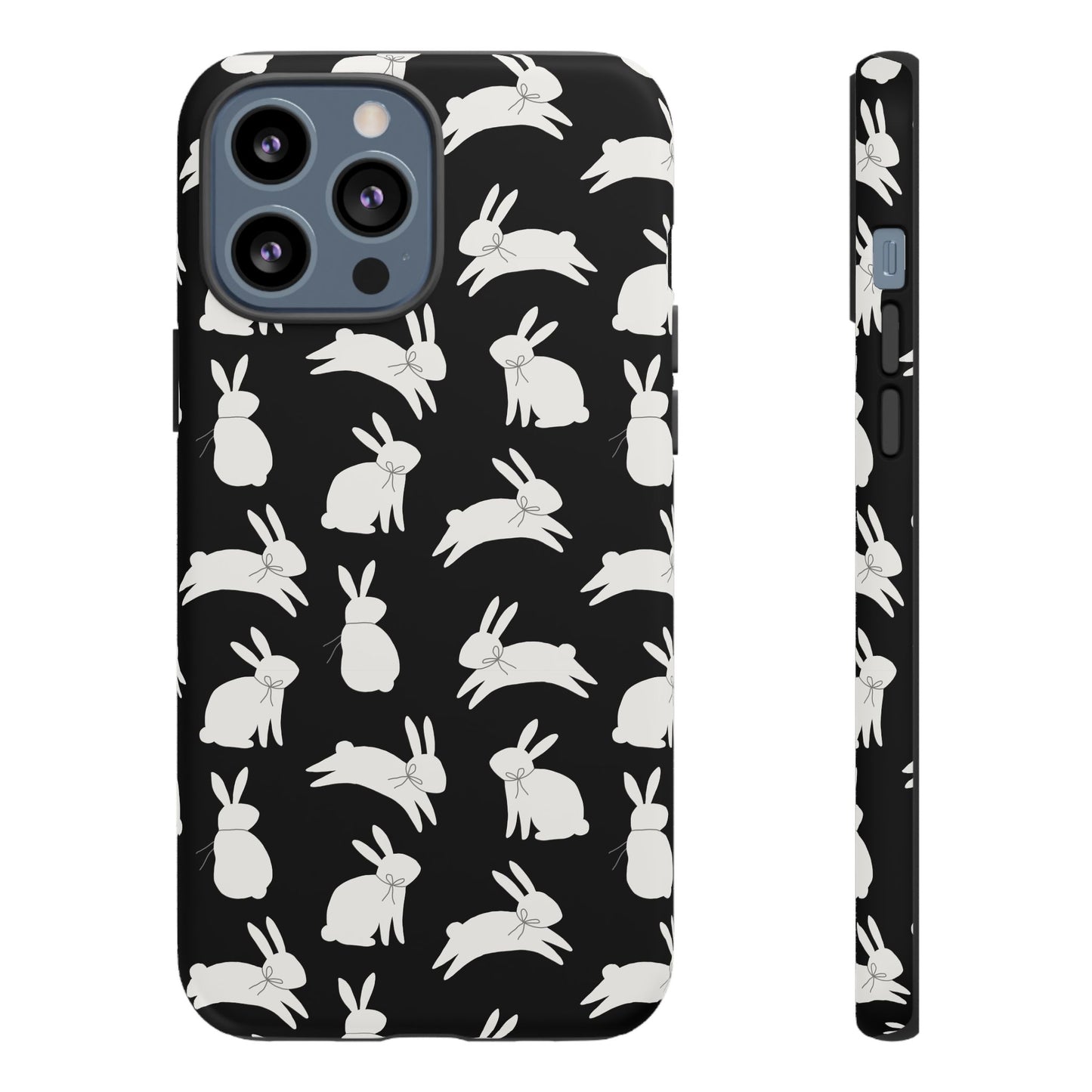 Hop-Proof Style – Bunny Pattern Tough Phone Case 🖤🐰