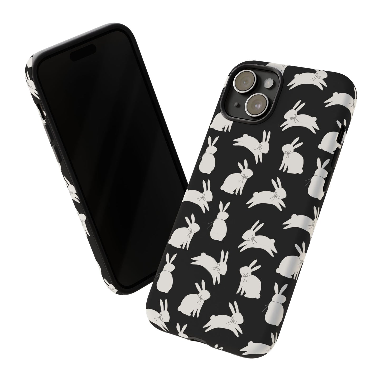 Hop-Proof Style – Bunny Pattern Tough Phone Case 🖤🐰