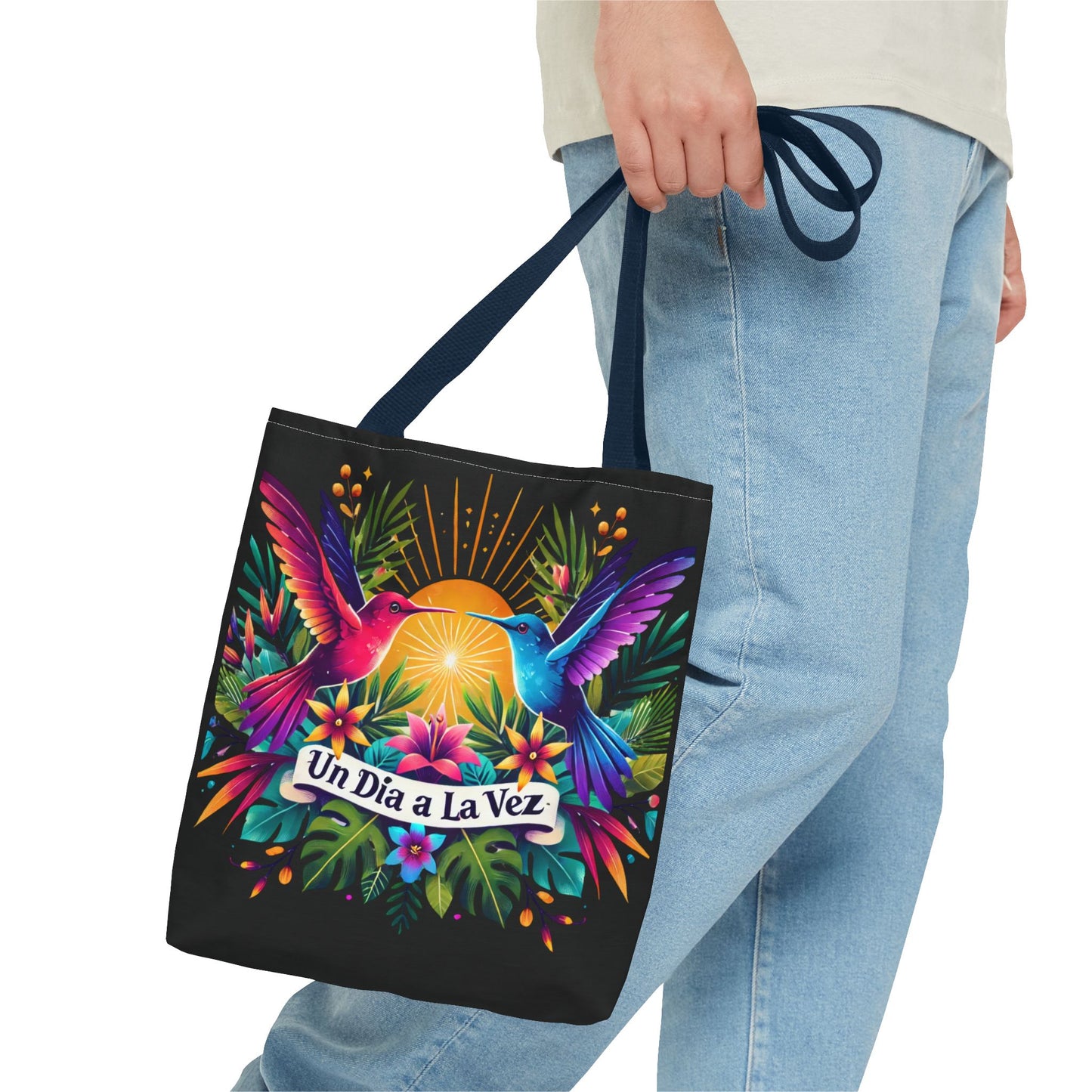 "Un Día a La Vez" Vibrant Midnight Tote Bag