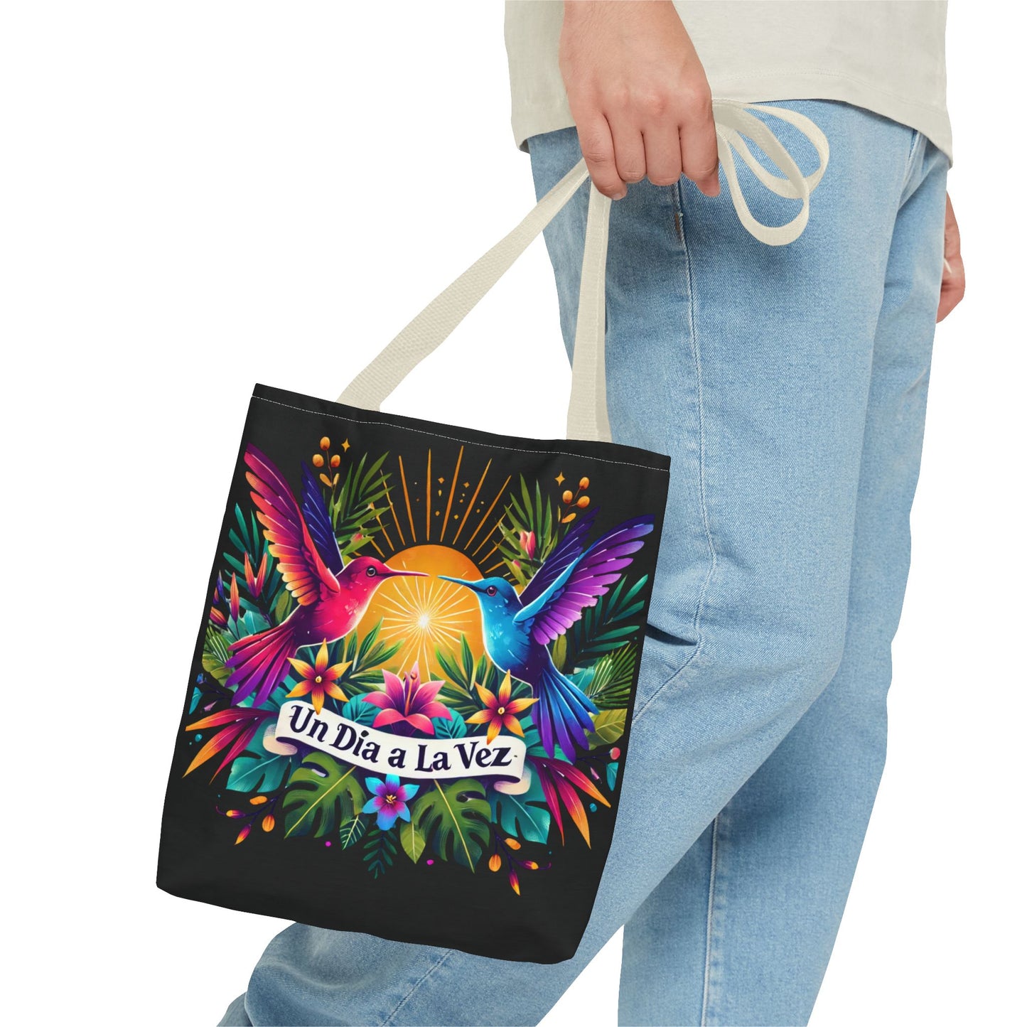 "Un Día a La Vez" Vibrant Midnight Tote Bag