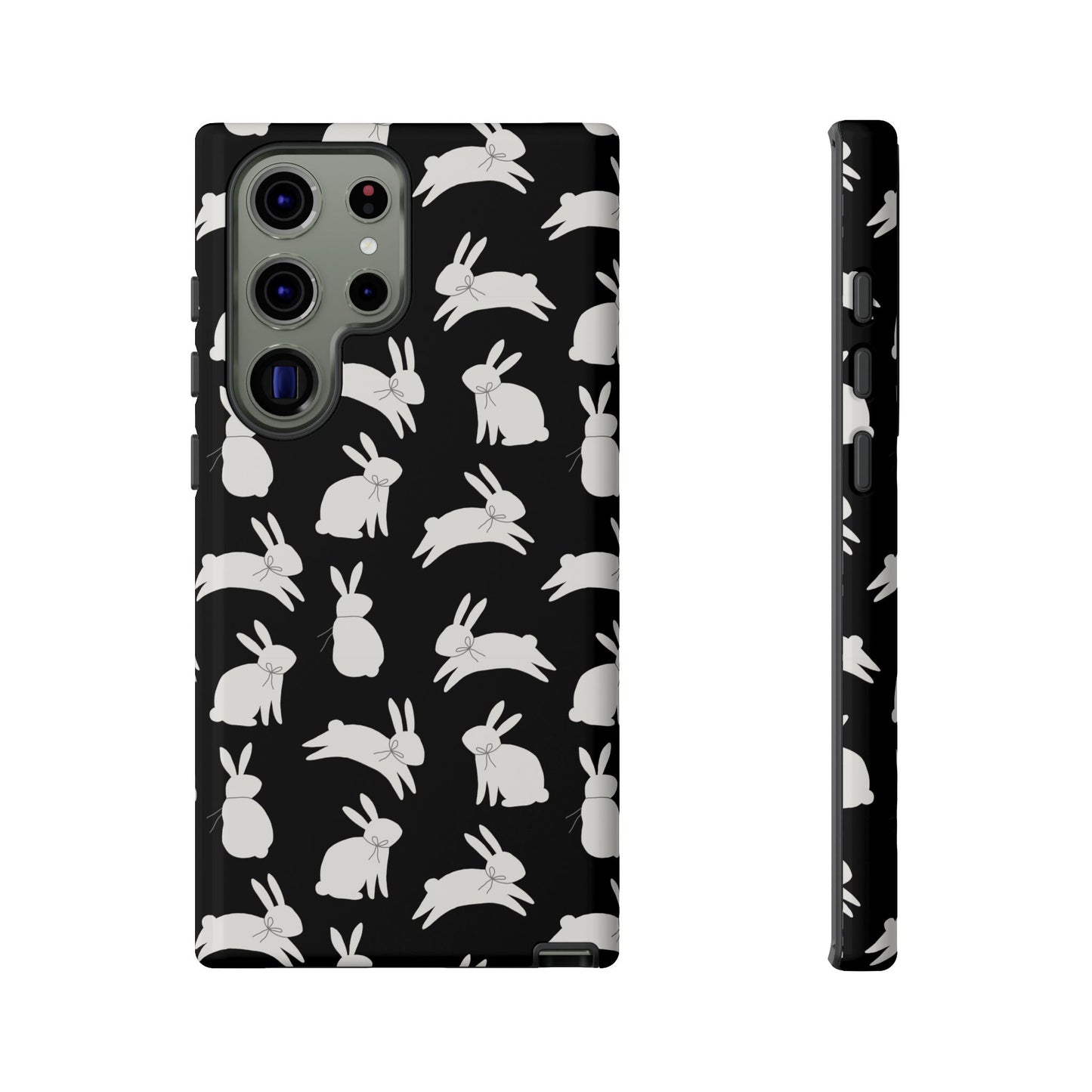Hop-Proof Style – Bunny Pattern Tough Phone Case 🖤🐰