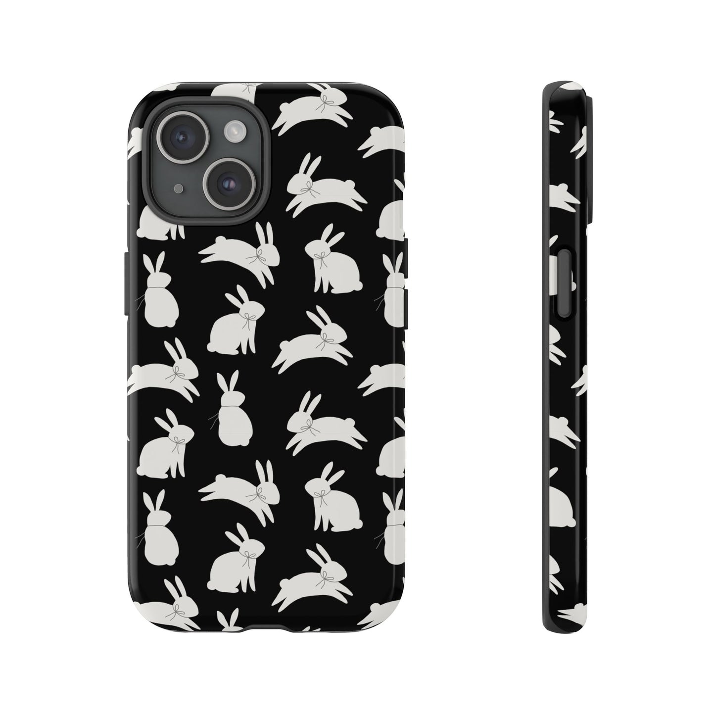 Hop-Proof Style – Bunny Pattern Tough Phone Case 🖤🐰